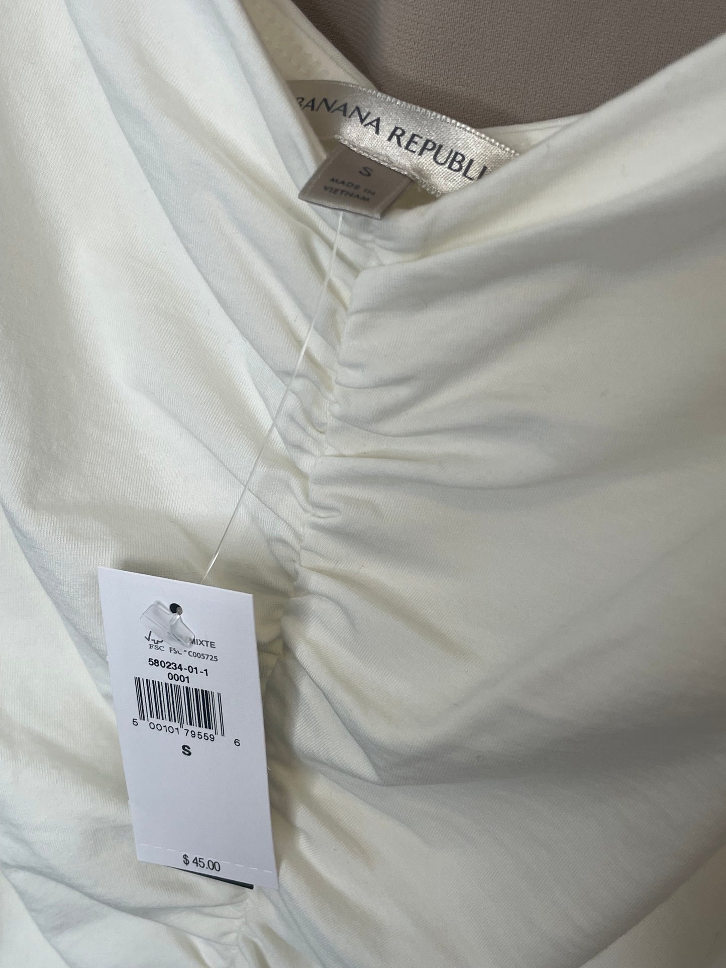 NWT Banana Republic Ruched White Tank {S}