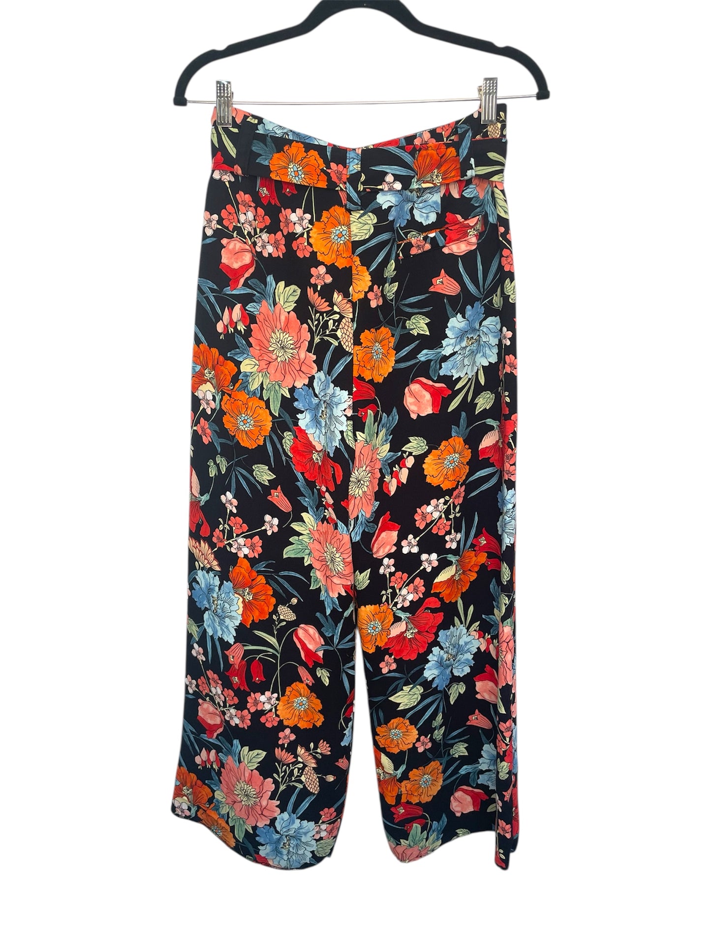 Zara Floral Wide Leg Cropped Pants {M}