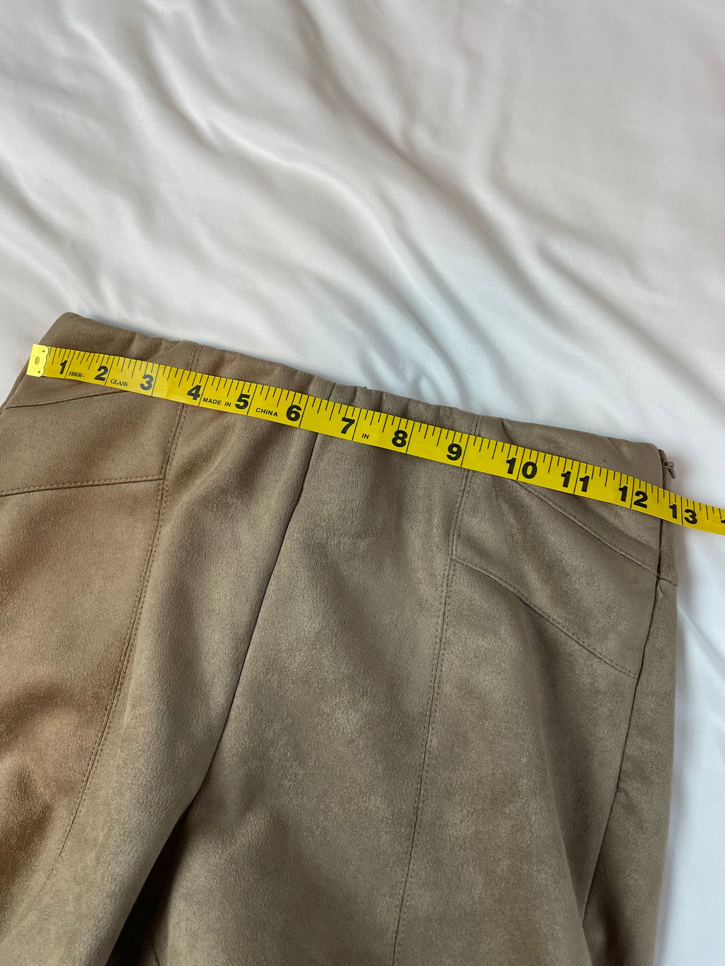 Zara Faux Suede High Rise Cropped Pant {M}