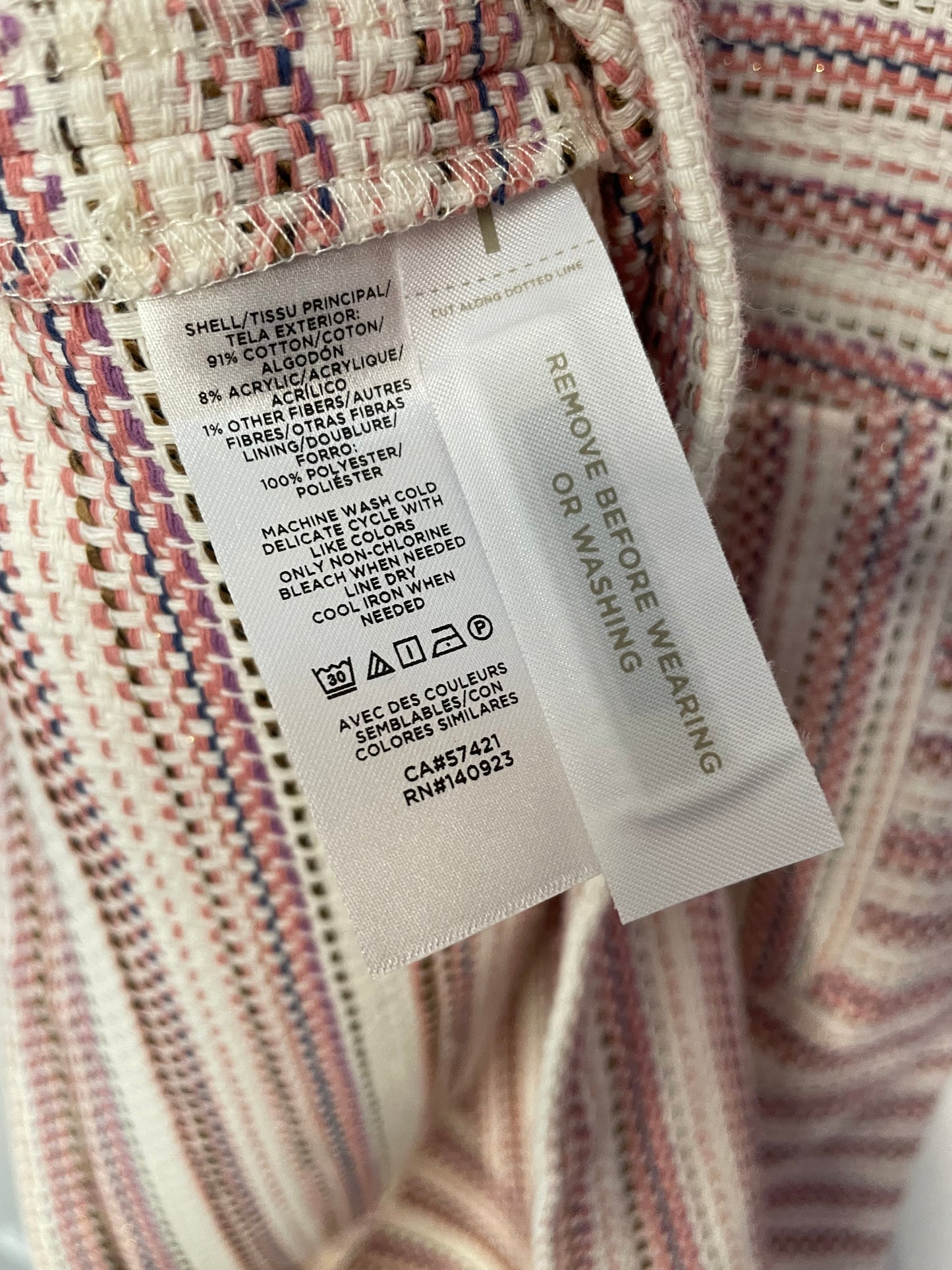 NWT | LOFT | Textured Pink and White Striped Pocket Sheath Dress {Size 8}