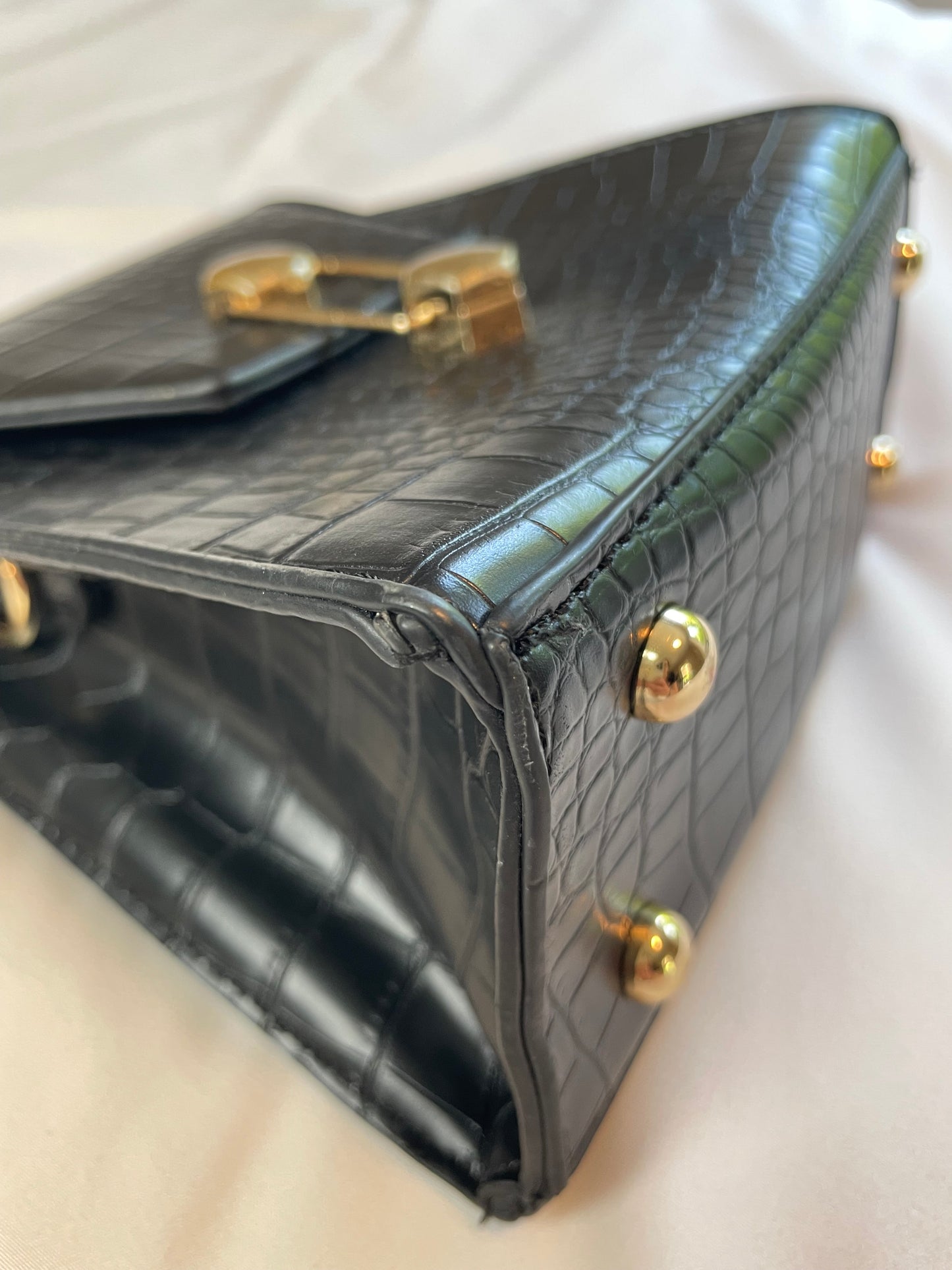 Badgley Mischka Croc-Embossed 2-way Frame Bag