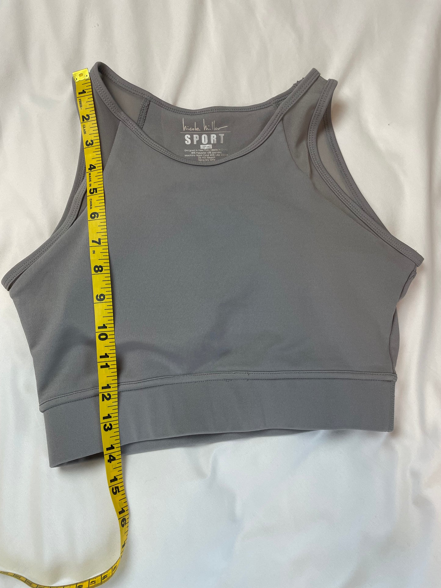 Nicole Miller SPORT Grey Women's Sports Bra {L}