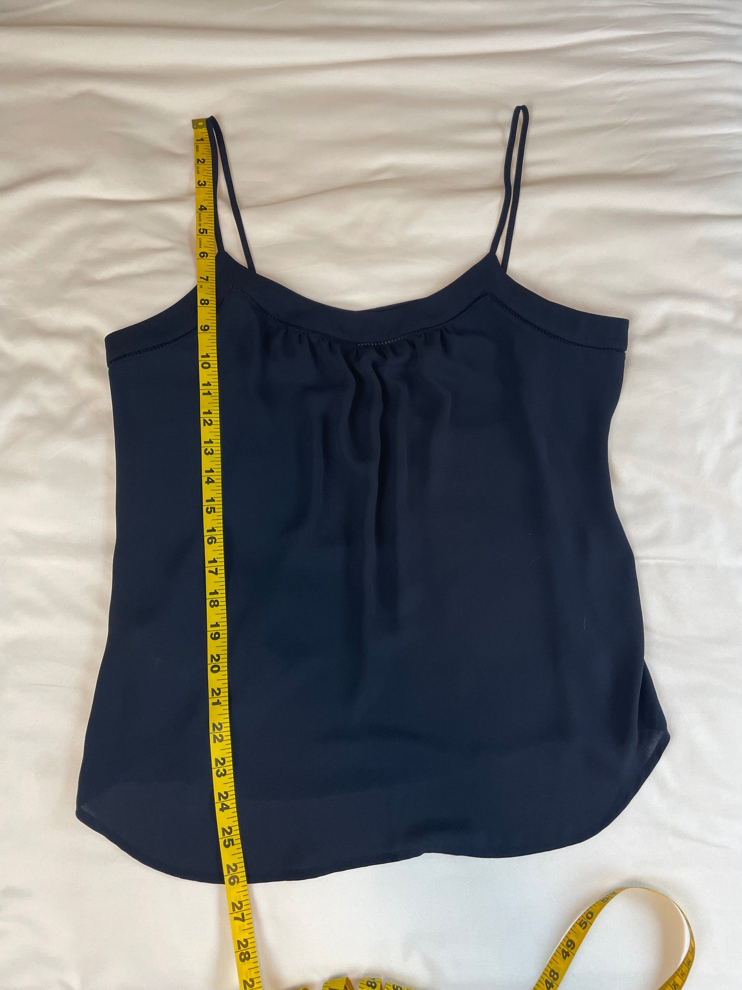 LOFT Navy Embroidered Woven Tank {M}