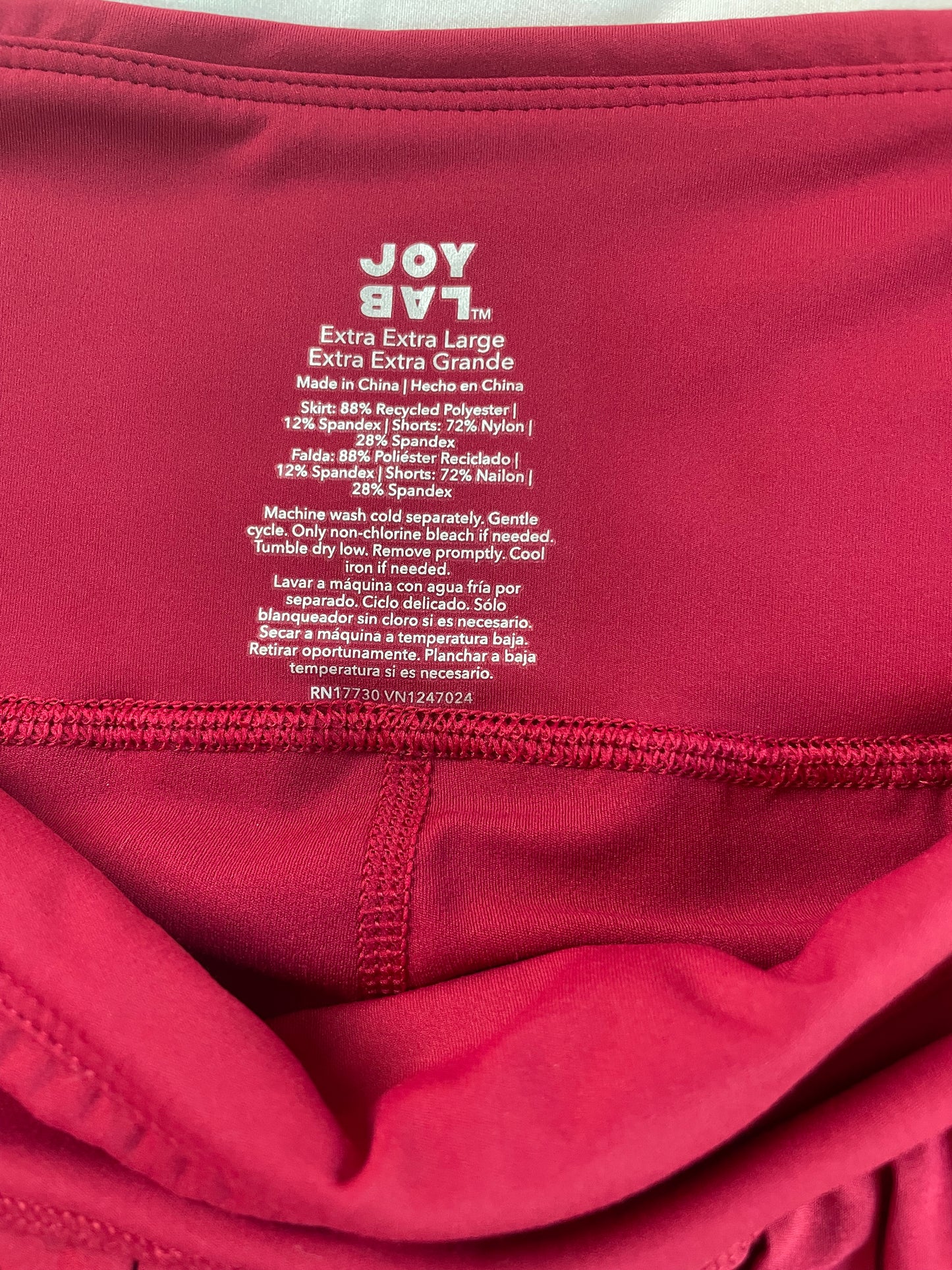 NWT | JoyLab | Red Pleated Athletic Skort {XL}