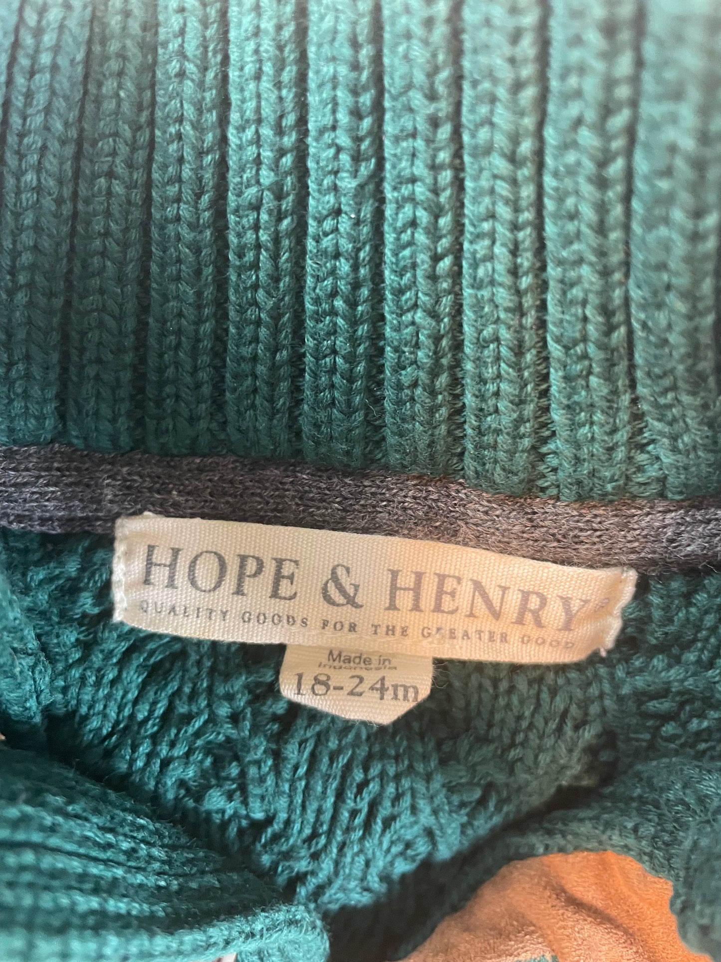 Hope and Henry Green Sweater {Size 18-24mo}