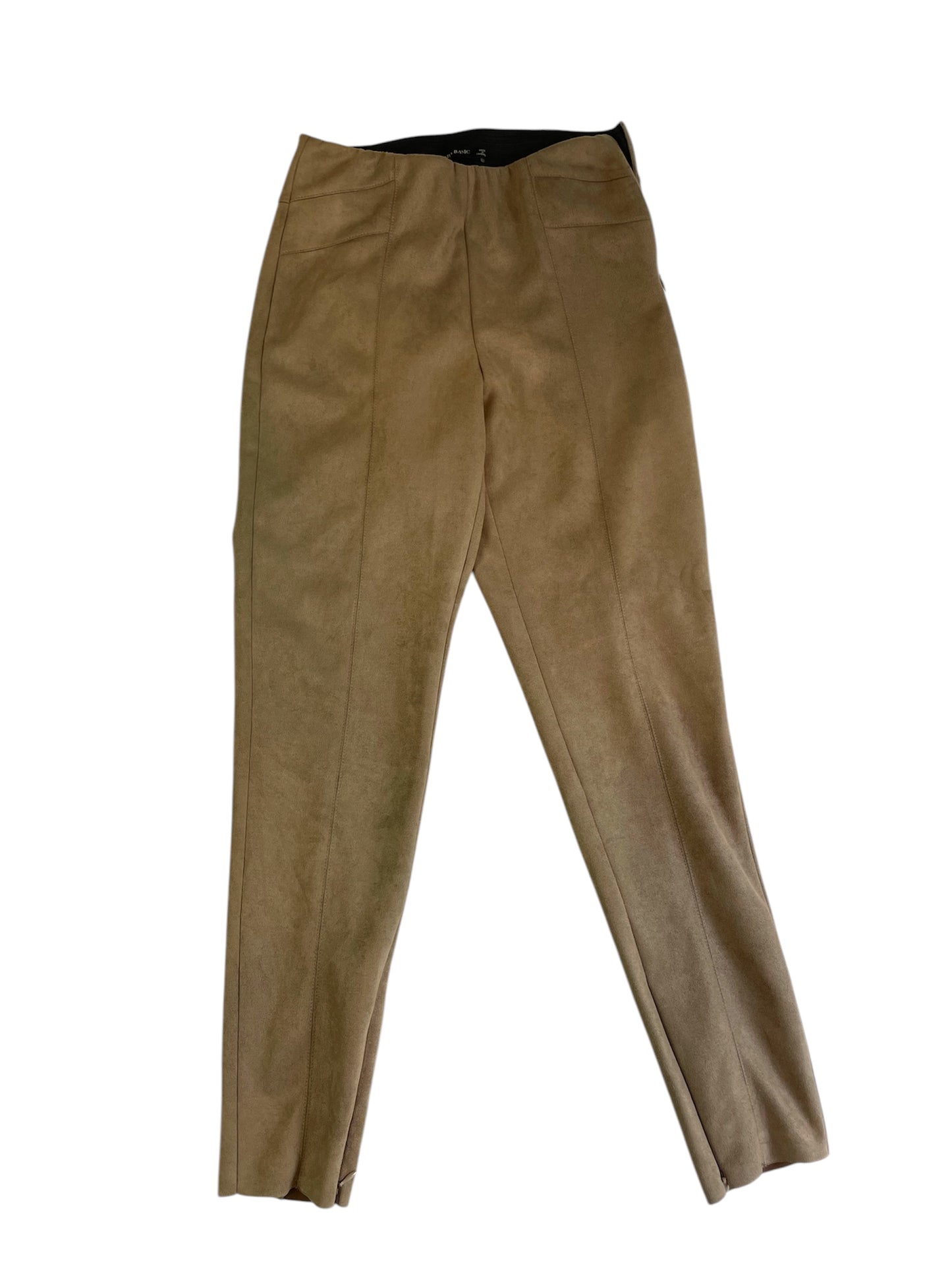 Zara Faux Suede High Rise Cropped Pant {M}