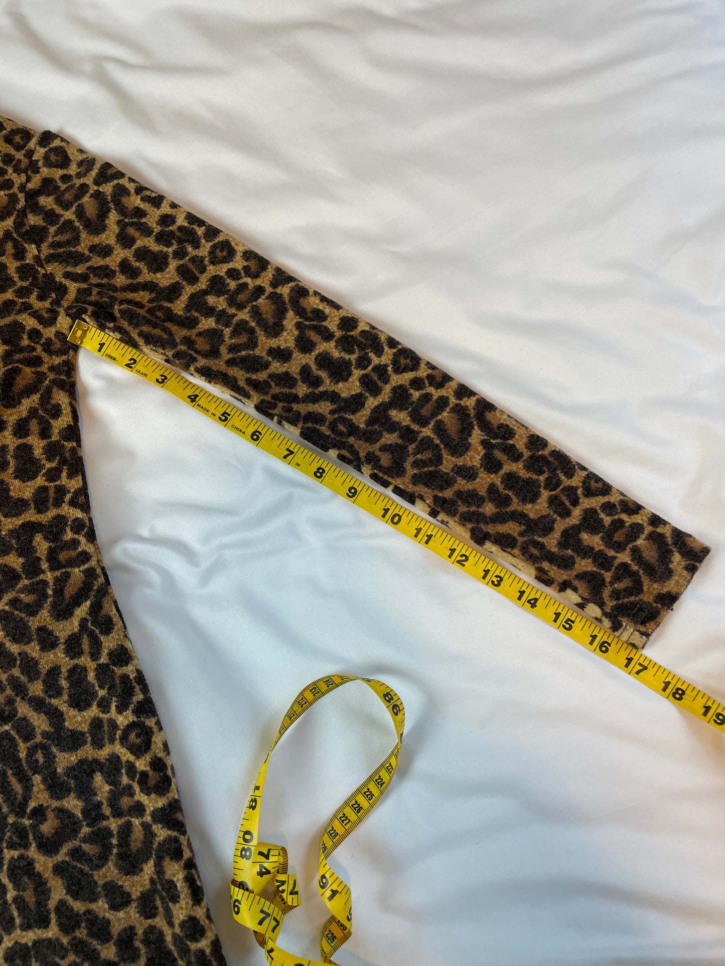 Leopard Print Long Sleeve Dress {S}