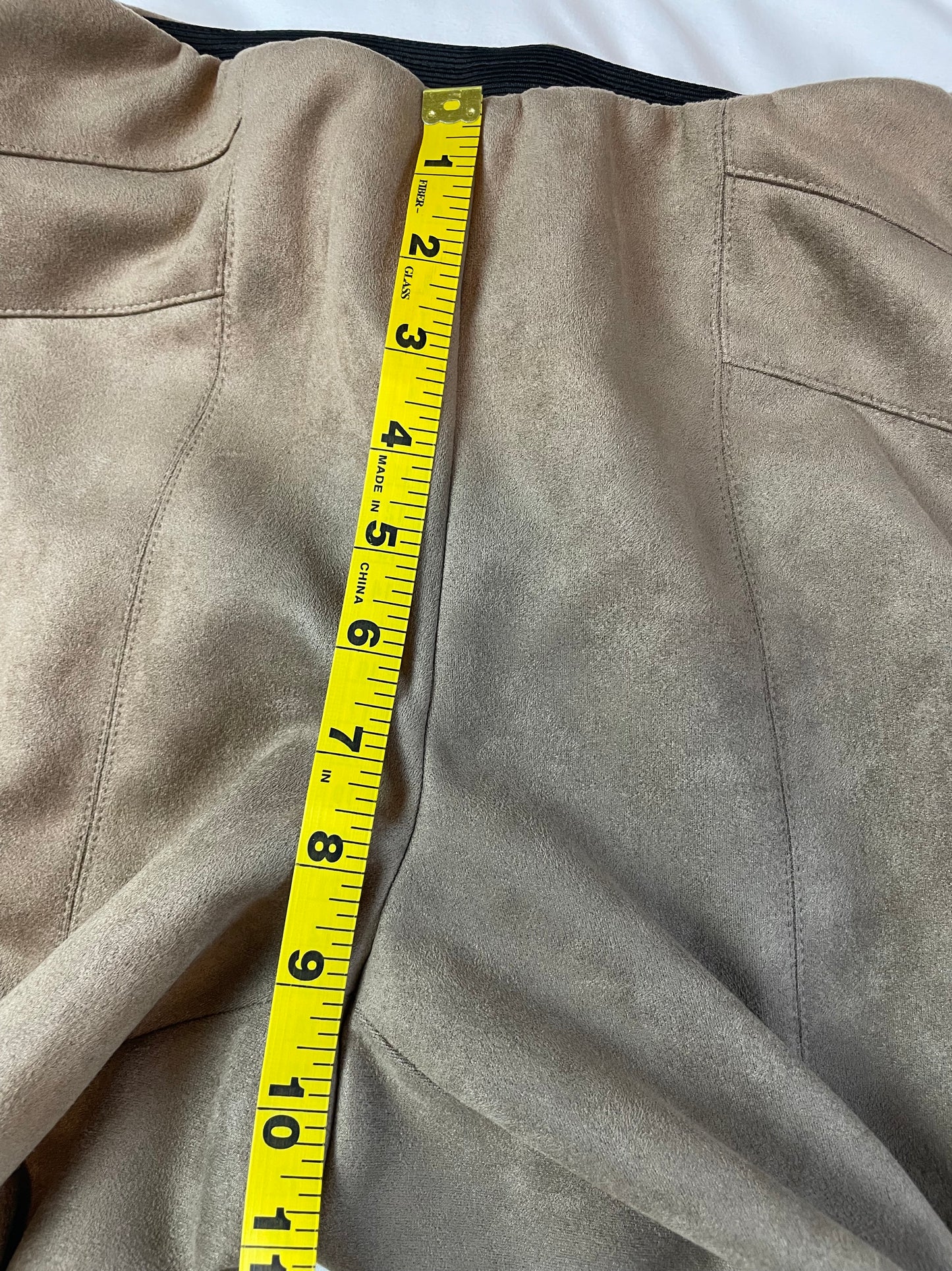 Zara Faux Suede High Rise Cropped Pant {M}