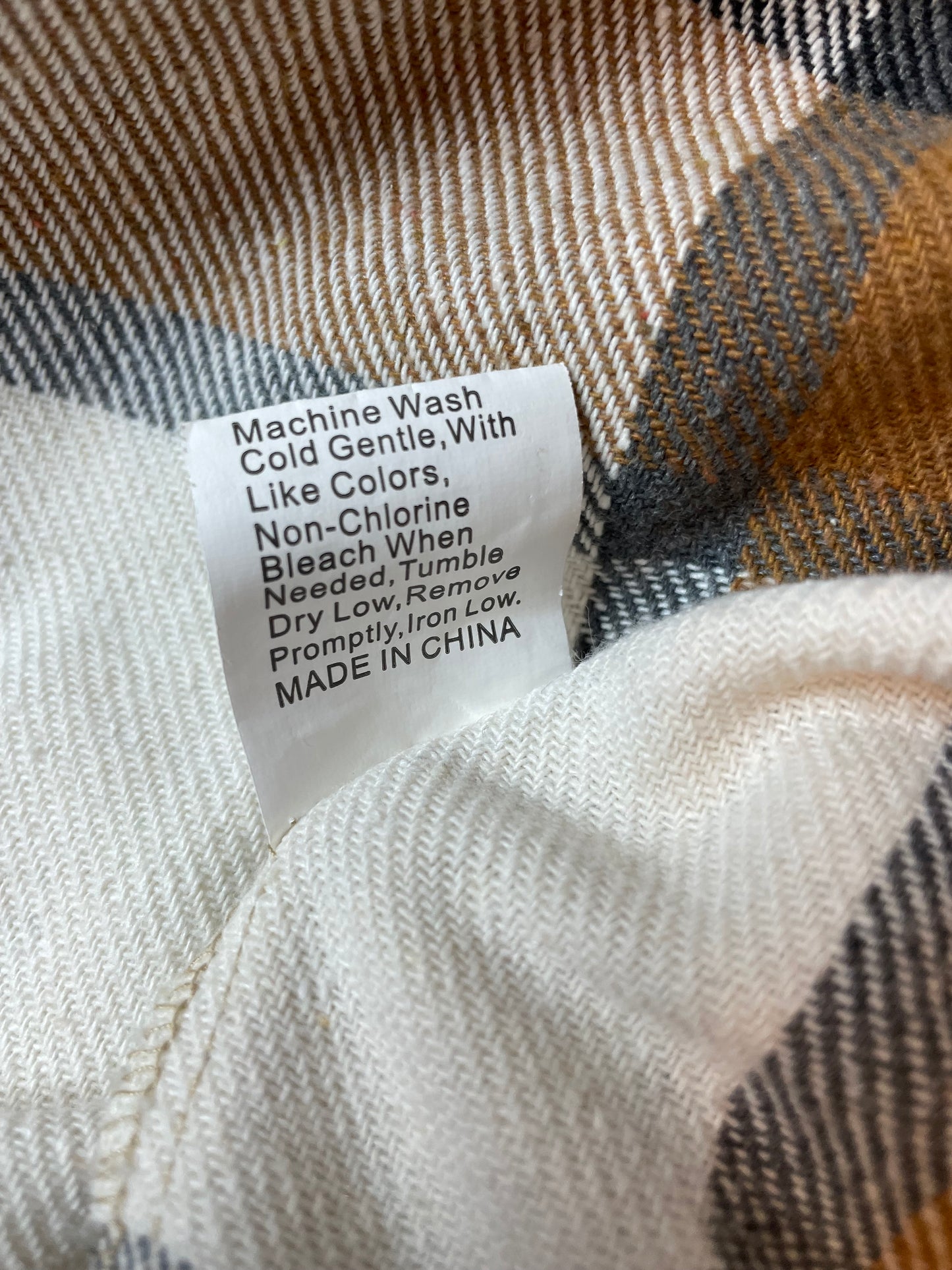 Plaid Tan and White Women's Shacket {S}