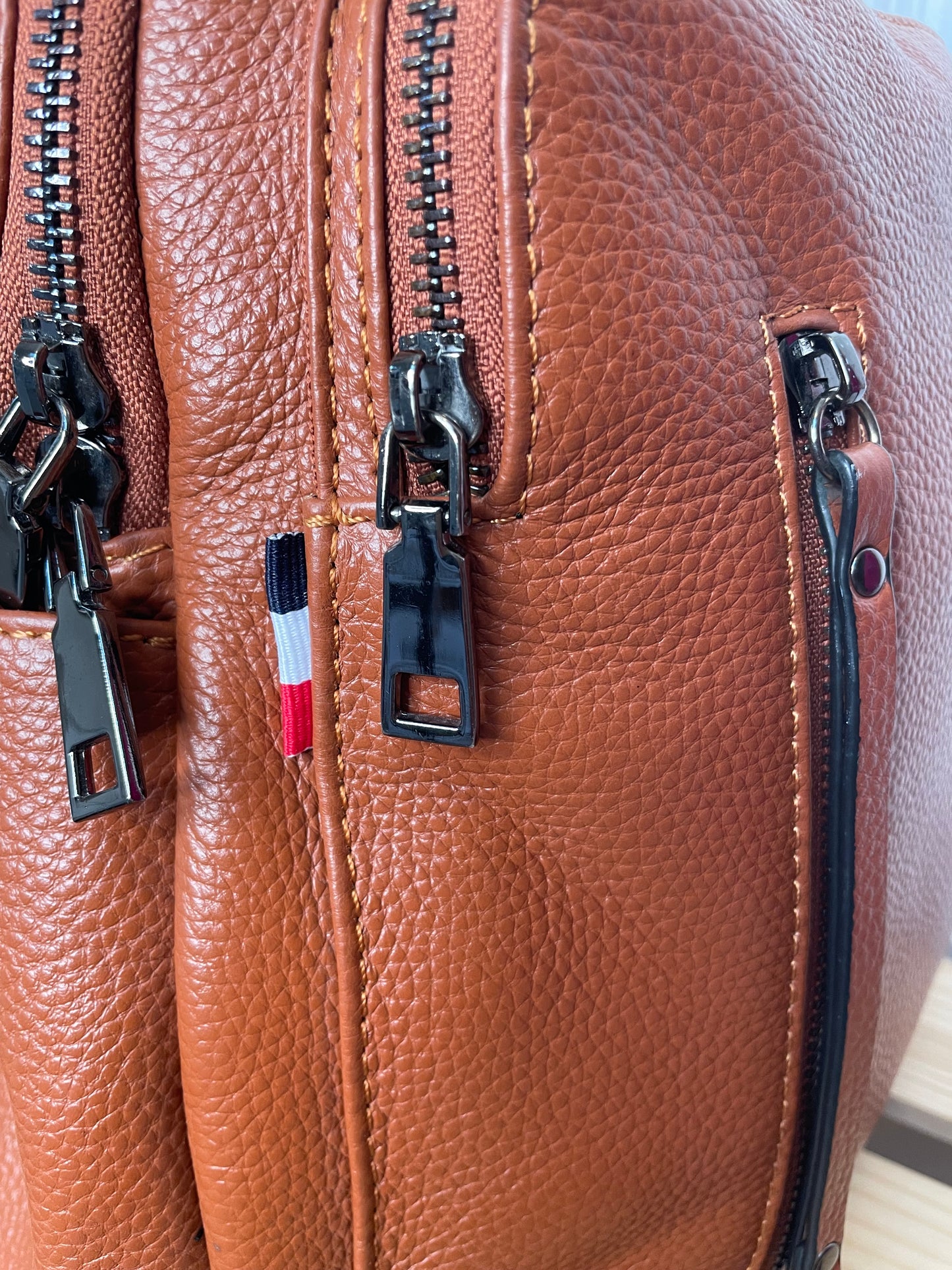 Cognac Leather 2-Way Backpack