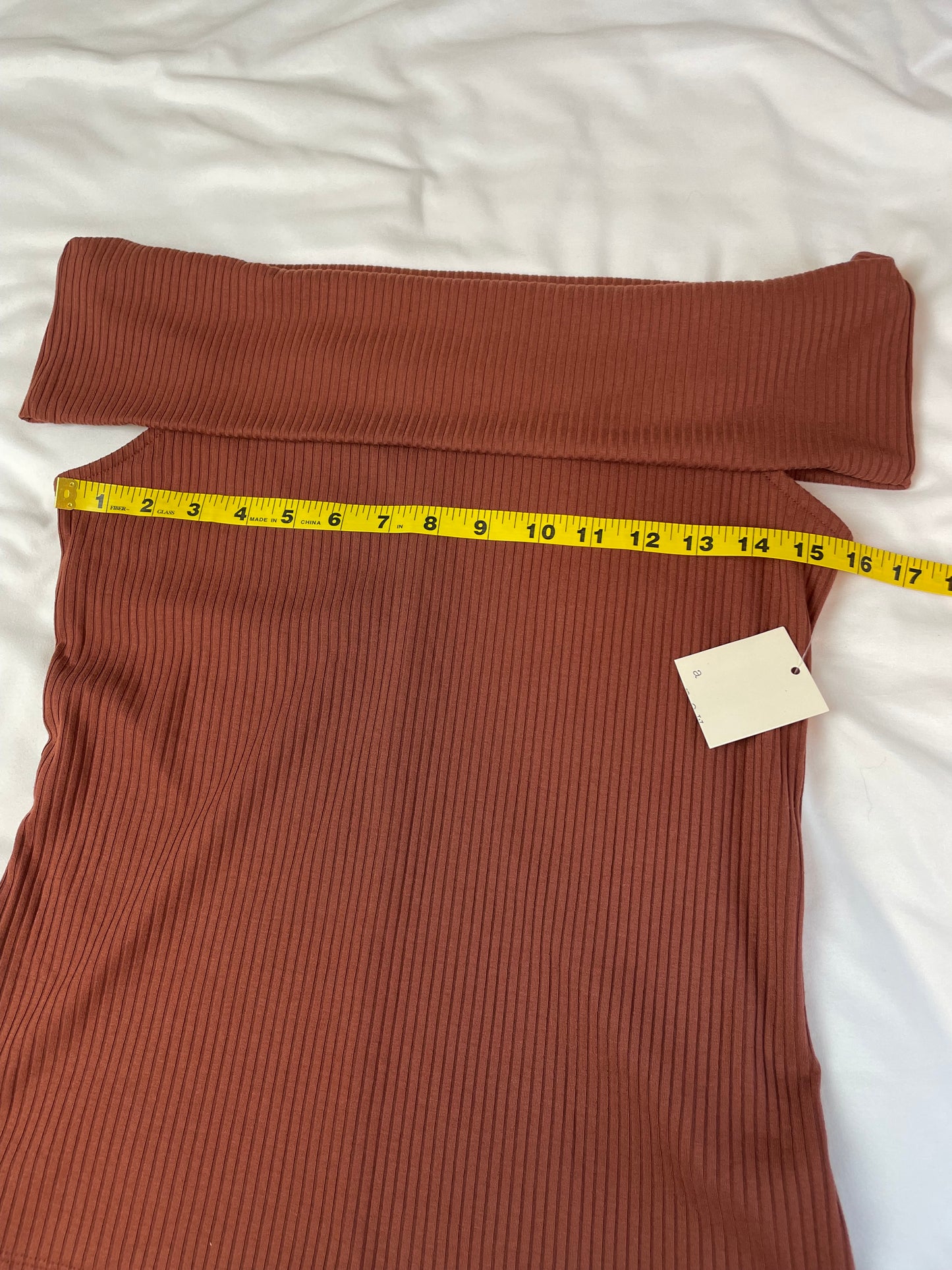 NWT | A New Day | Rust Off-Shoulder Ribbed Top {M}