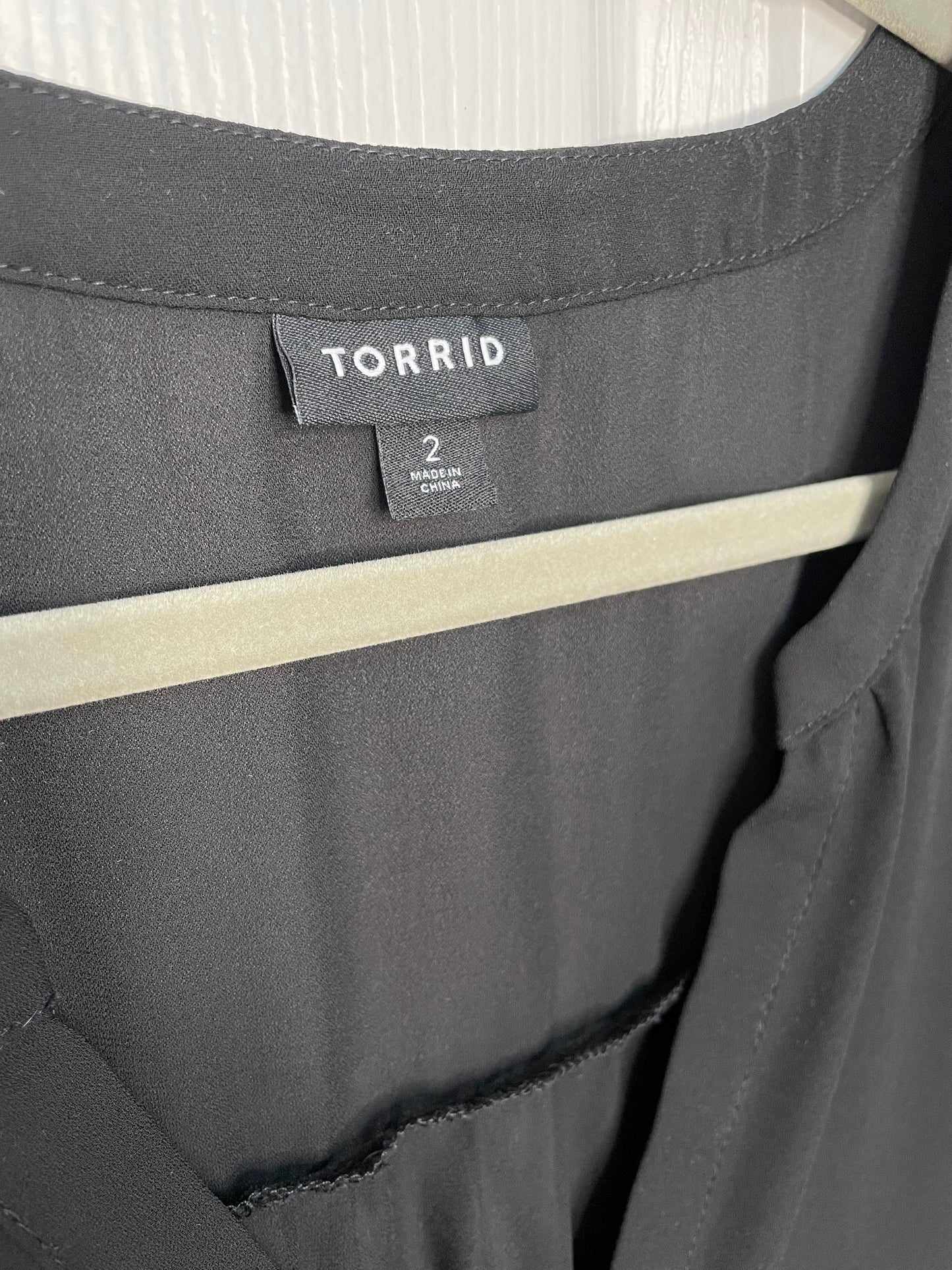Torrid Black Short Sleeve Pullover Blouse {2XL}