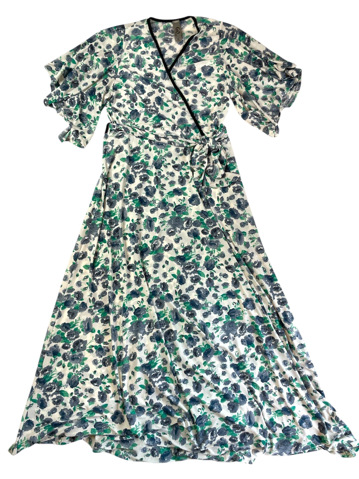 Go Couture | Floral Faux Wrap Maxi Dress {XL}