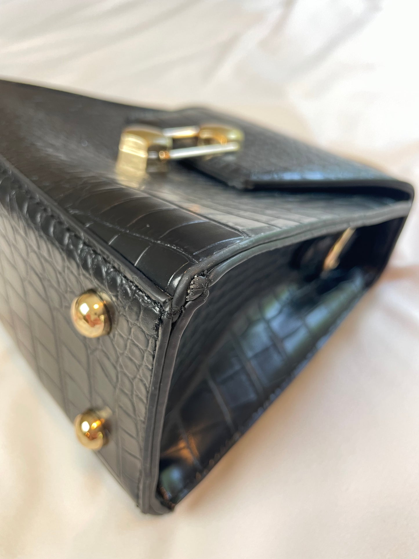 Badgley Mischka Croc-Embossed 2-way Frame Bag