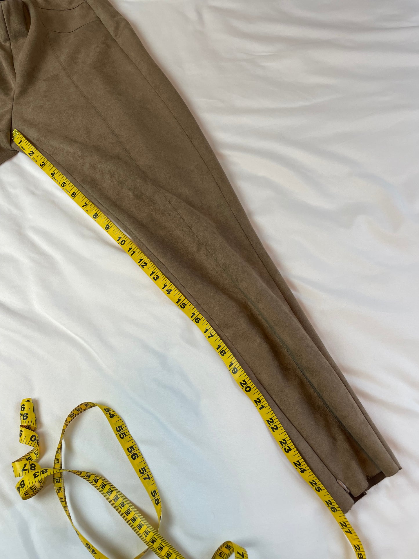 Zara Faux Suede High Rise Cropped Pant {M}