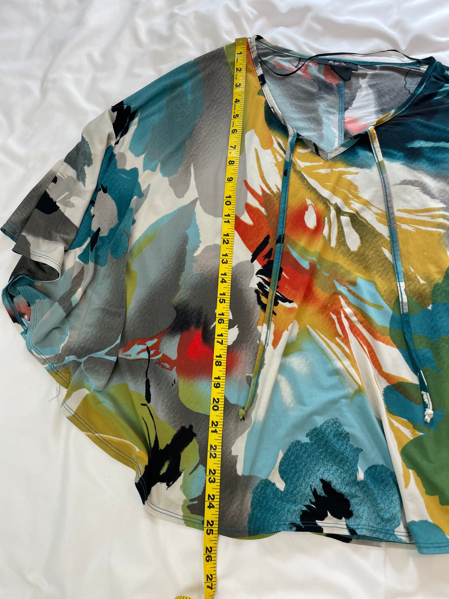 Style & Co | Bright Abstract Floral Poncho {L}