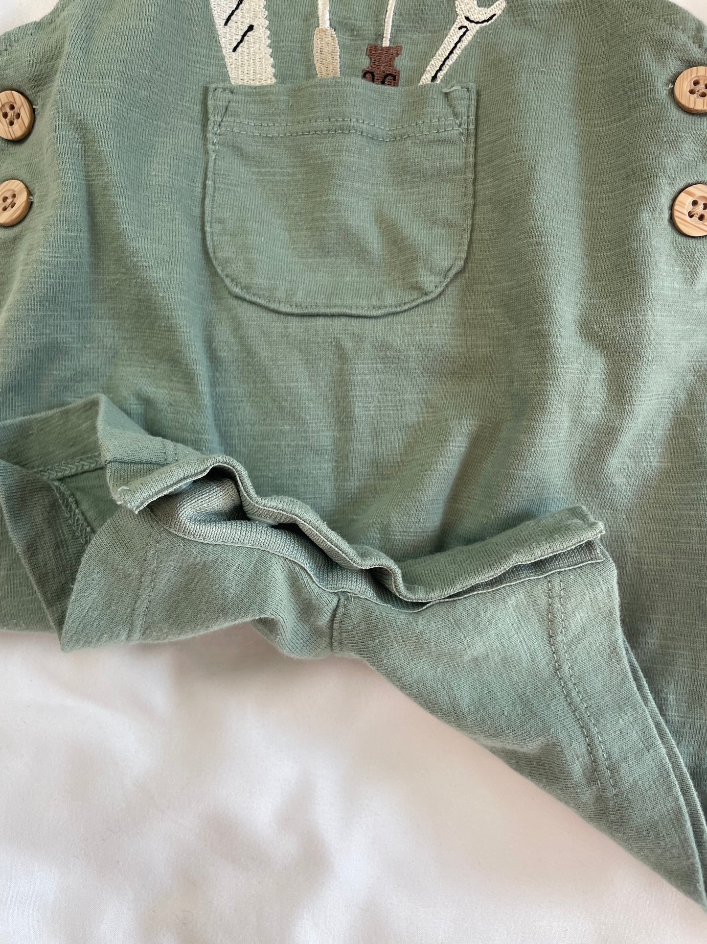 The "Esther" 3-Piece Handyman Romper Set {Size 3-6mo}
