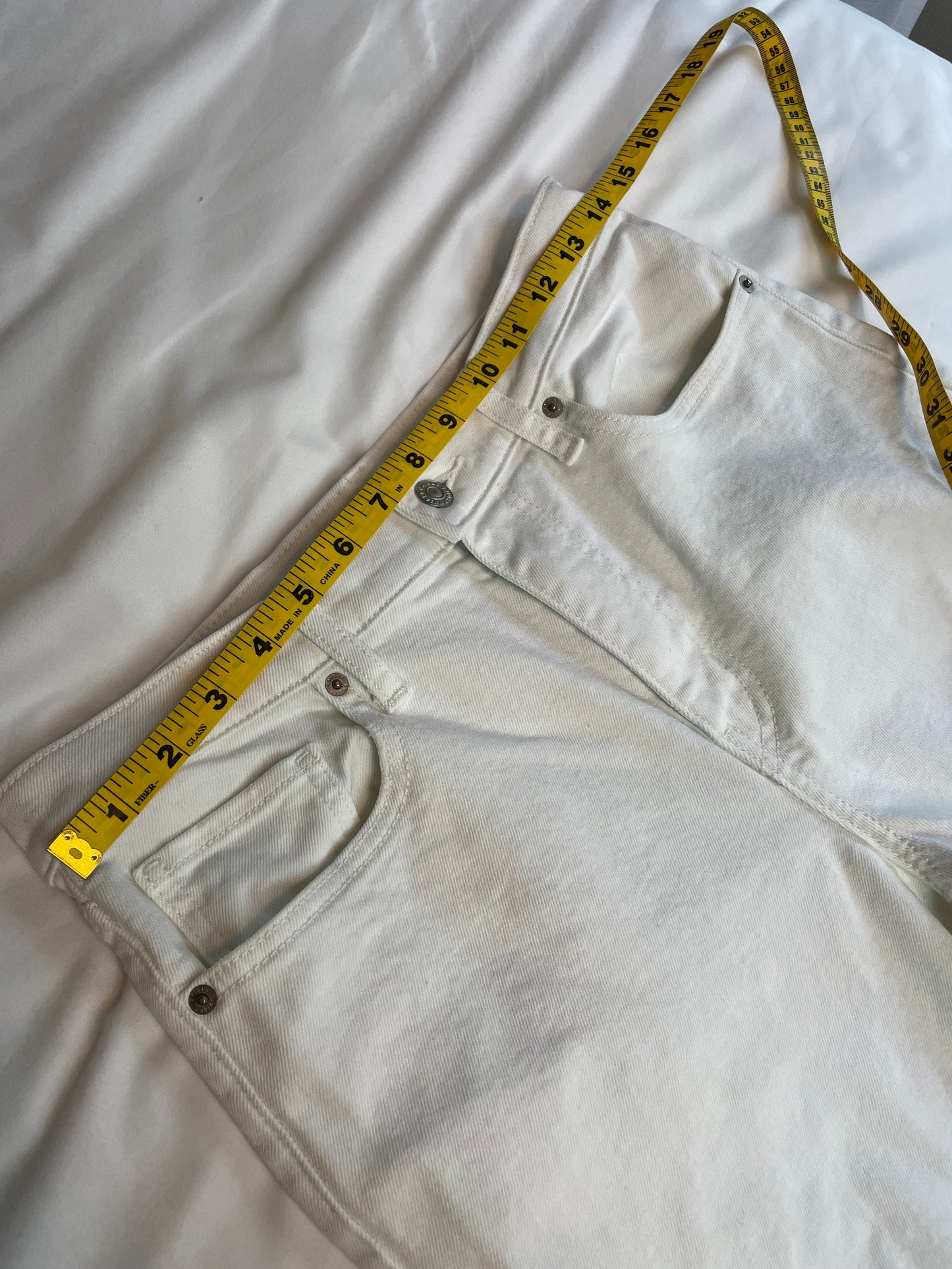 Uniqlo Cropped Distressed White Jeans {Size 27}