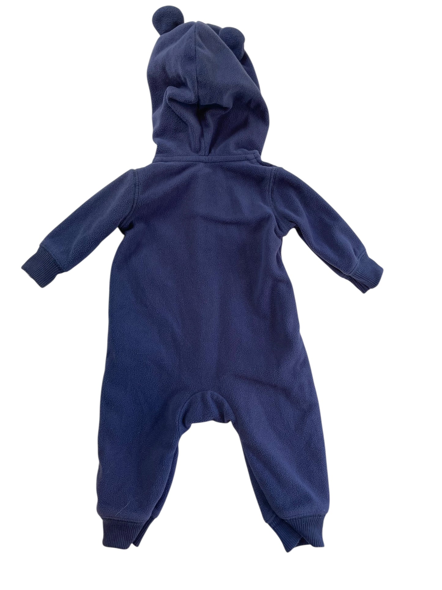 Carter's Blue Fleece Bear Onesie with Hood {Size 3mo}