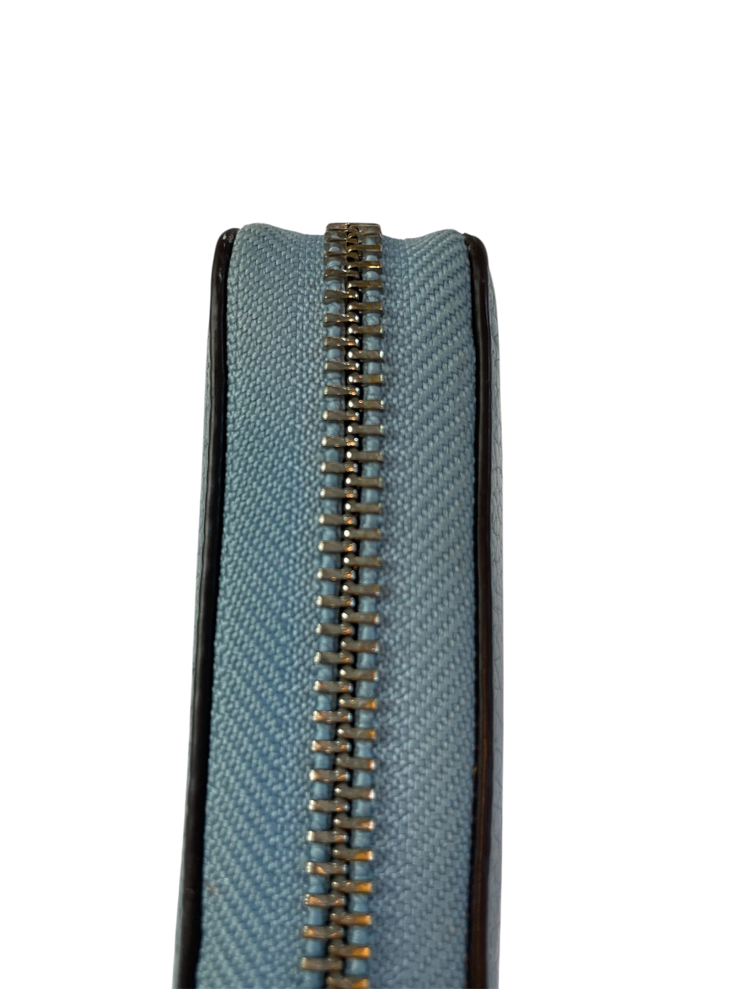 Michael Kors Light Blue Pebbled Leather Jet Set Continental Wallet/Wristlet