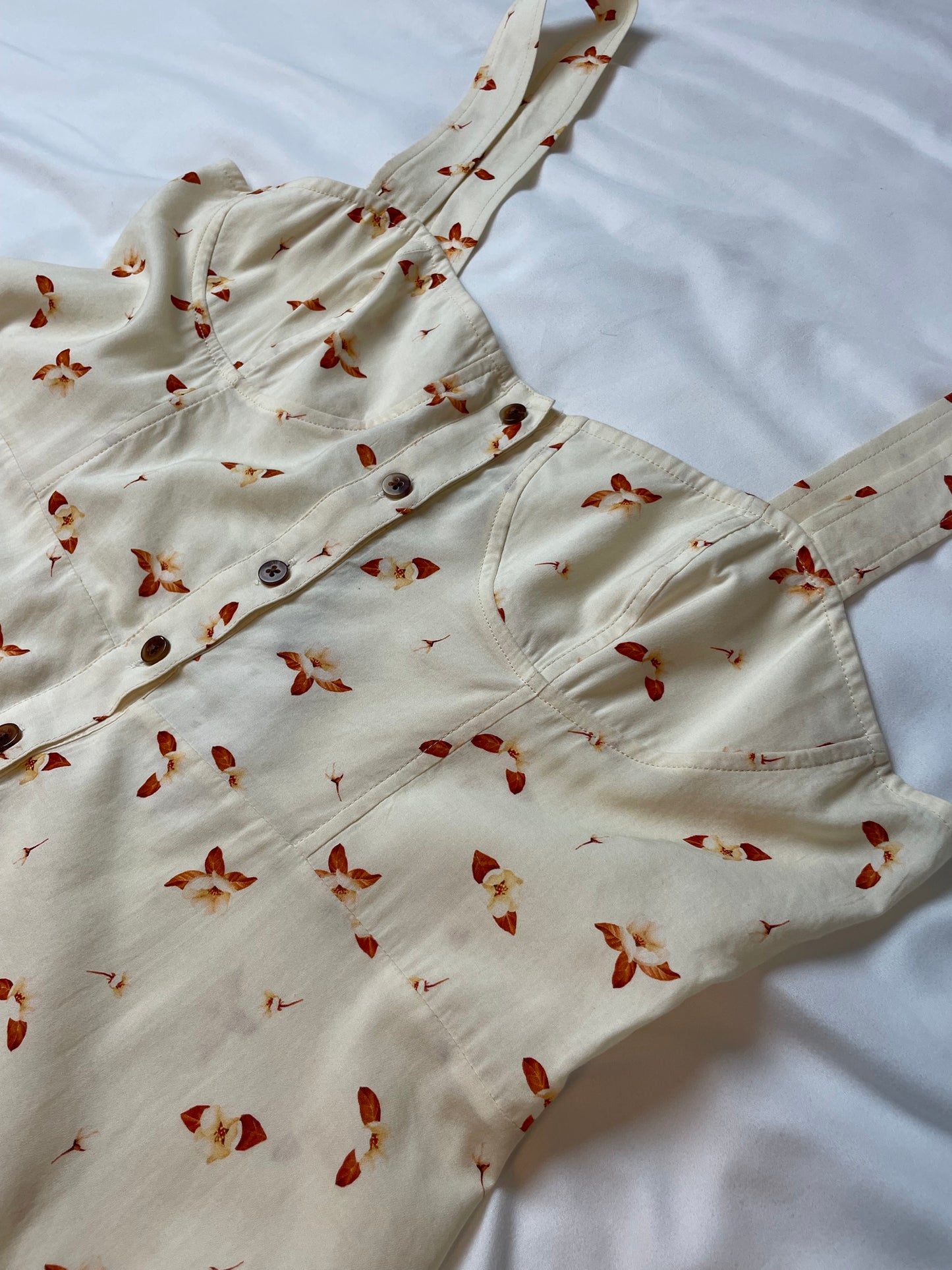 WeWoreWhat Cream Floral Harper Dress {L}