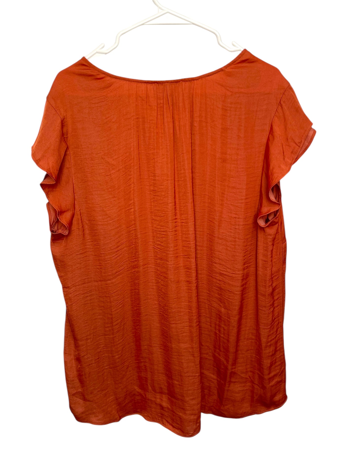 Cynthia Rawley Orange Flutter Sleeve Tee {XL}