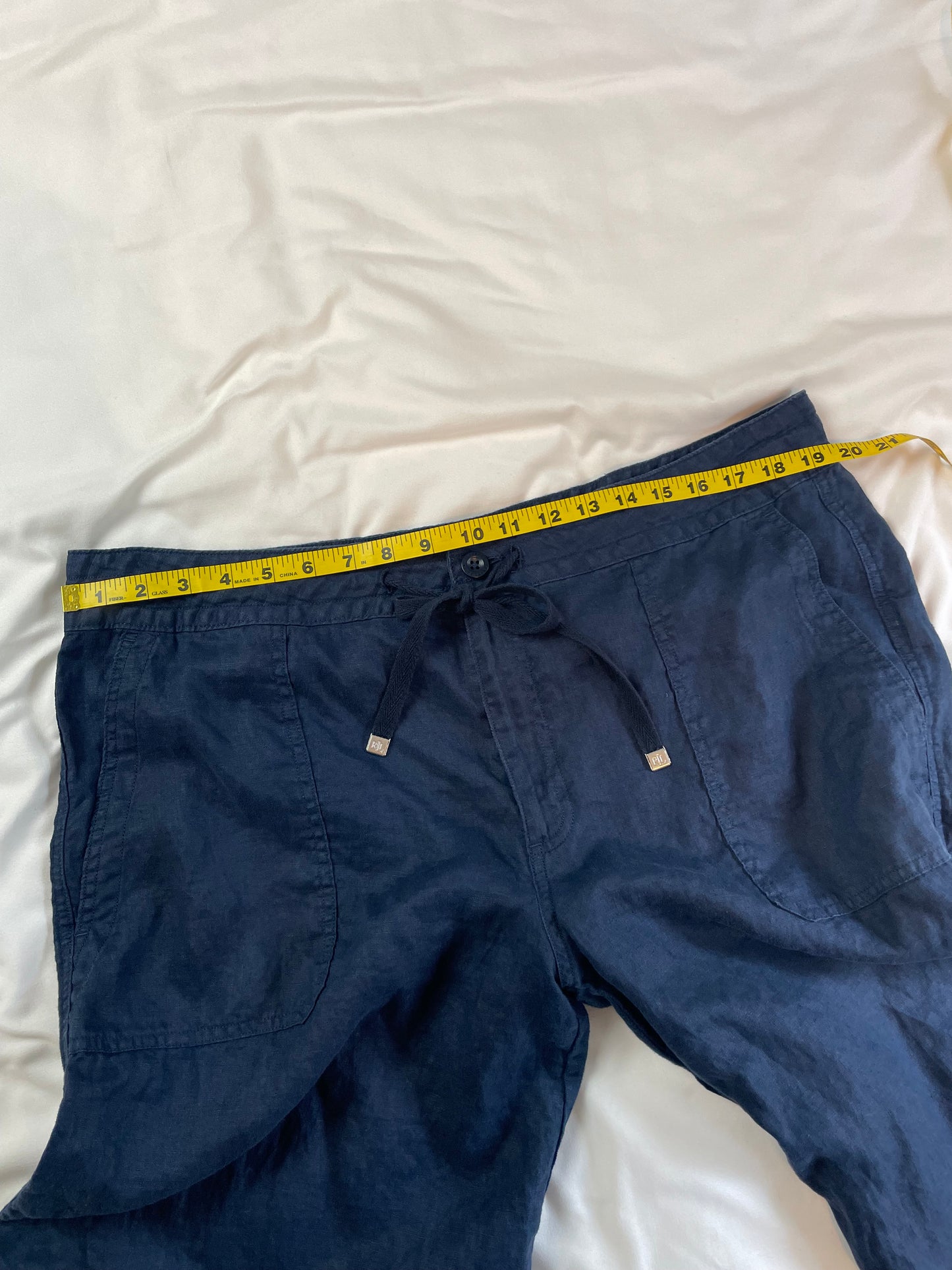 Ralph Lauren Navy Wide Leg Linen Pants {Size 16}