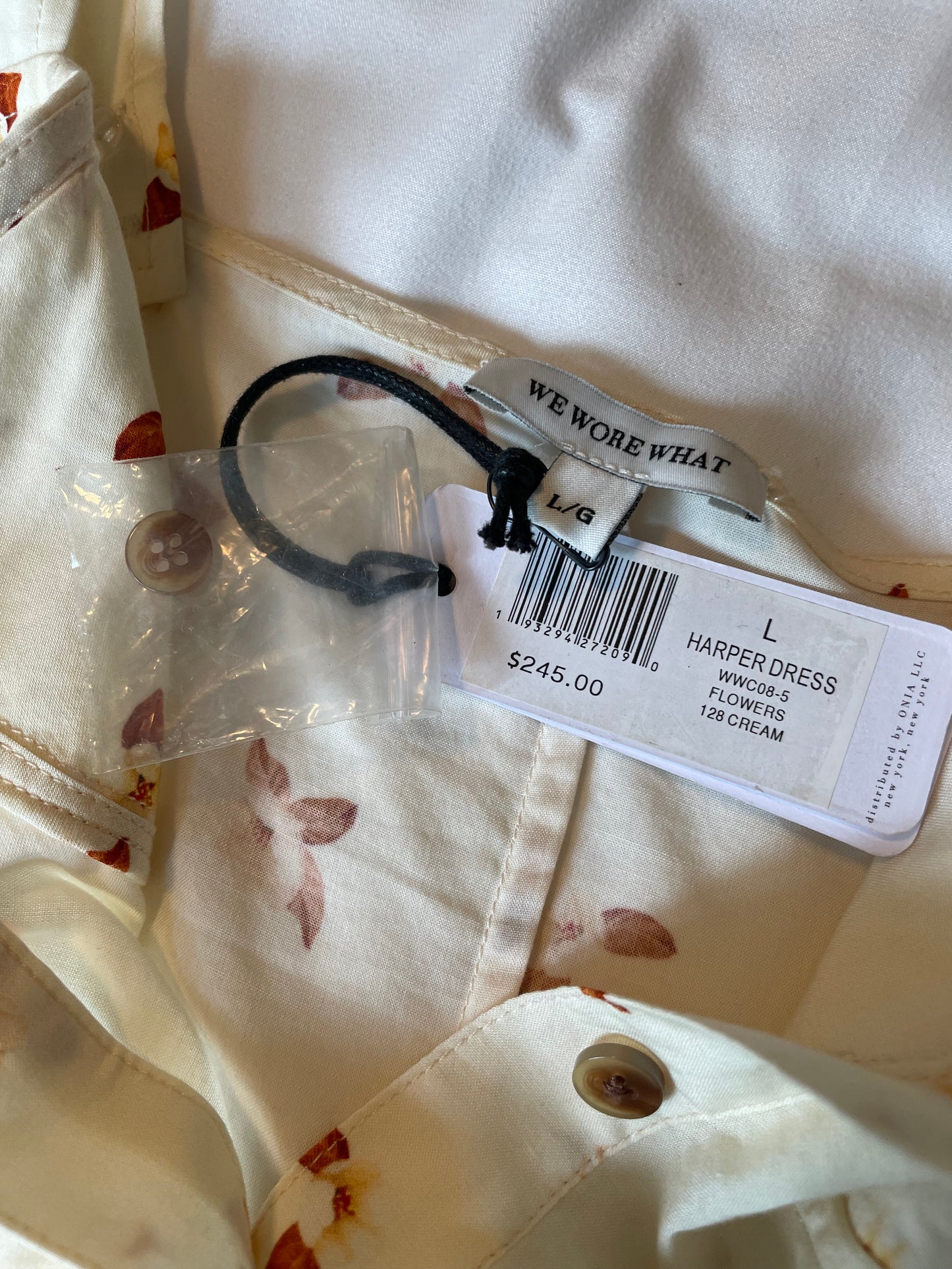 WeWoreWhat Cream Floral Harper Dress {L}