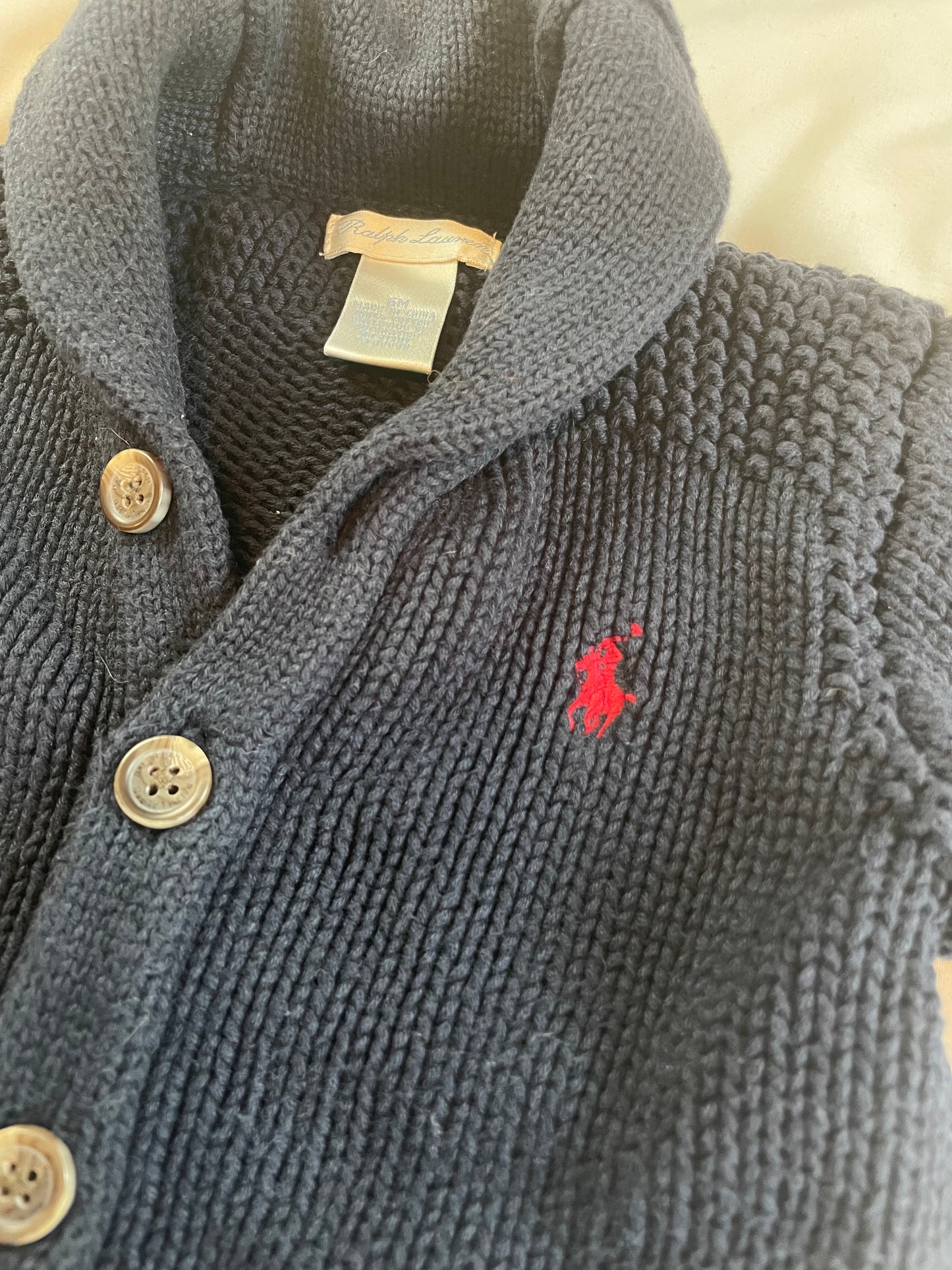 Ralph Lauren Navy Cardigan {Size 6mo}
