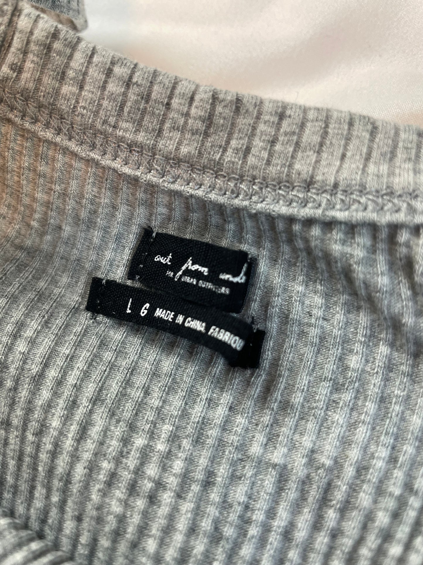 Urban Outfitters | Grey Ribbed Bodysuit {L}