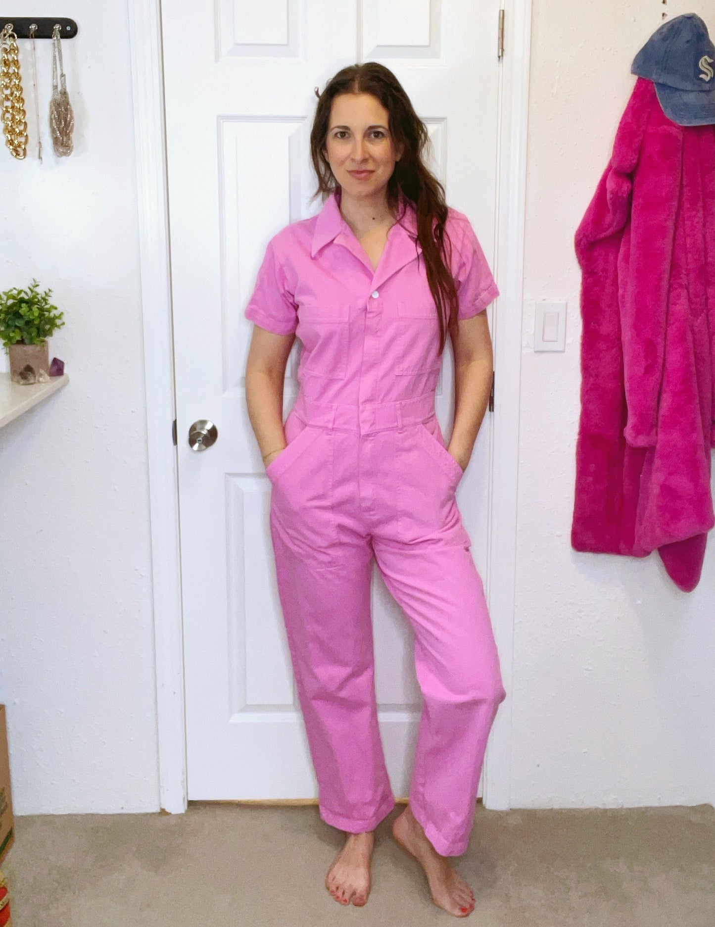 Big Bud Press Unisex Short Sleeve Jumpsuit | BUBBLEGUM PINK {S}