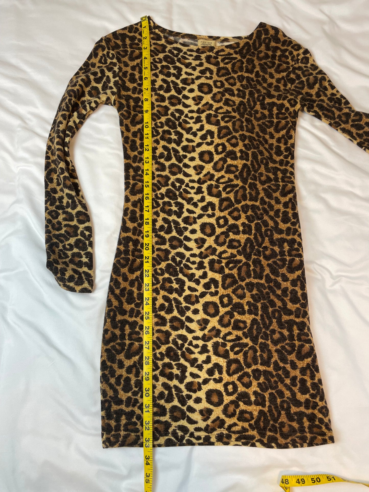 Leopard Print Long Sleeve Dress {S}