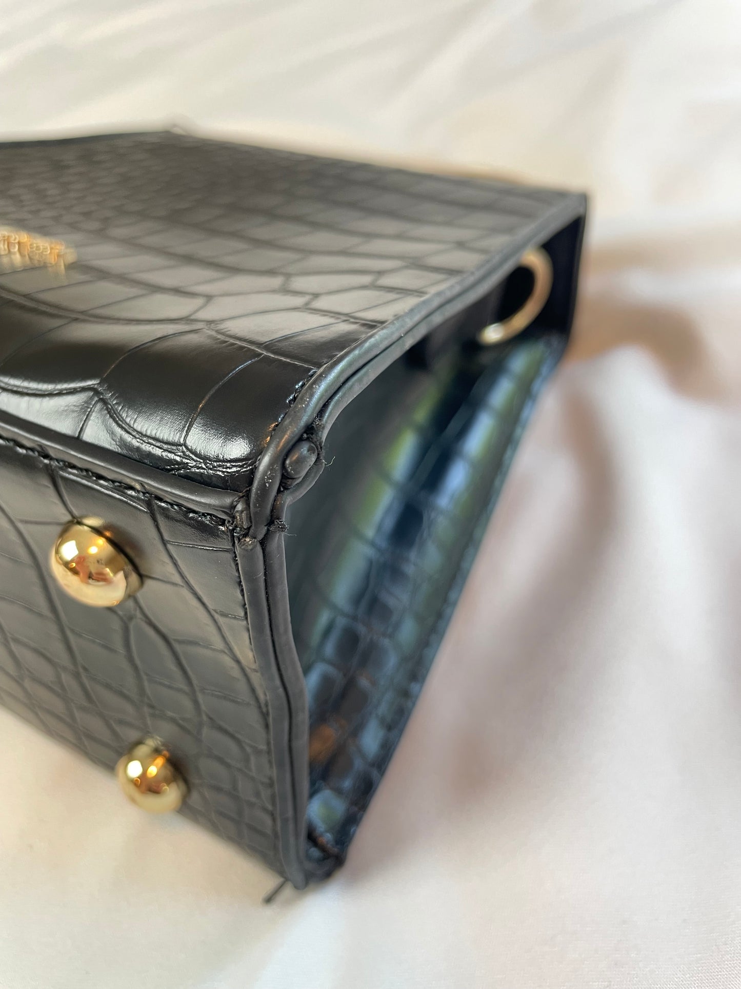 Badgley Mischka Croc-Embossed 2-way Frame Bag