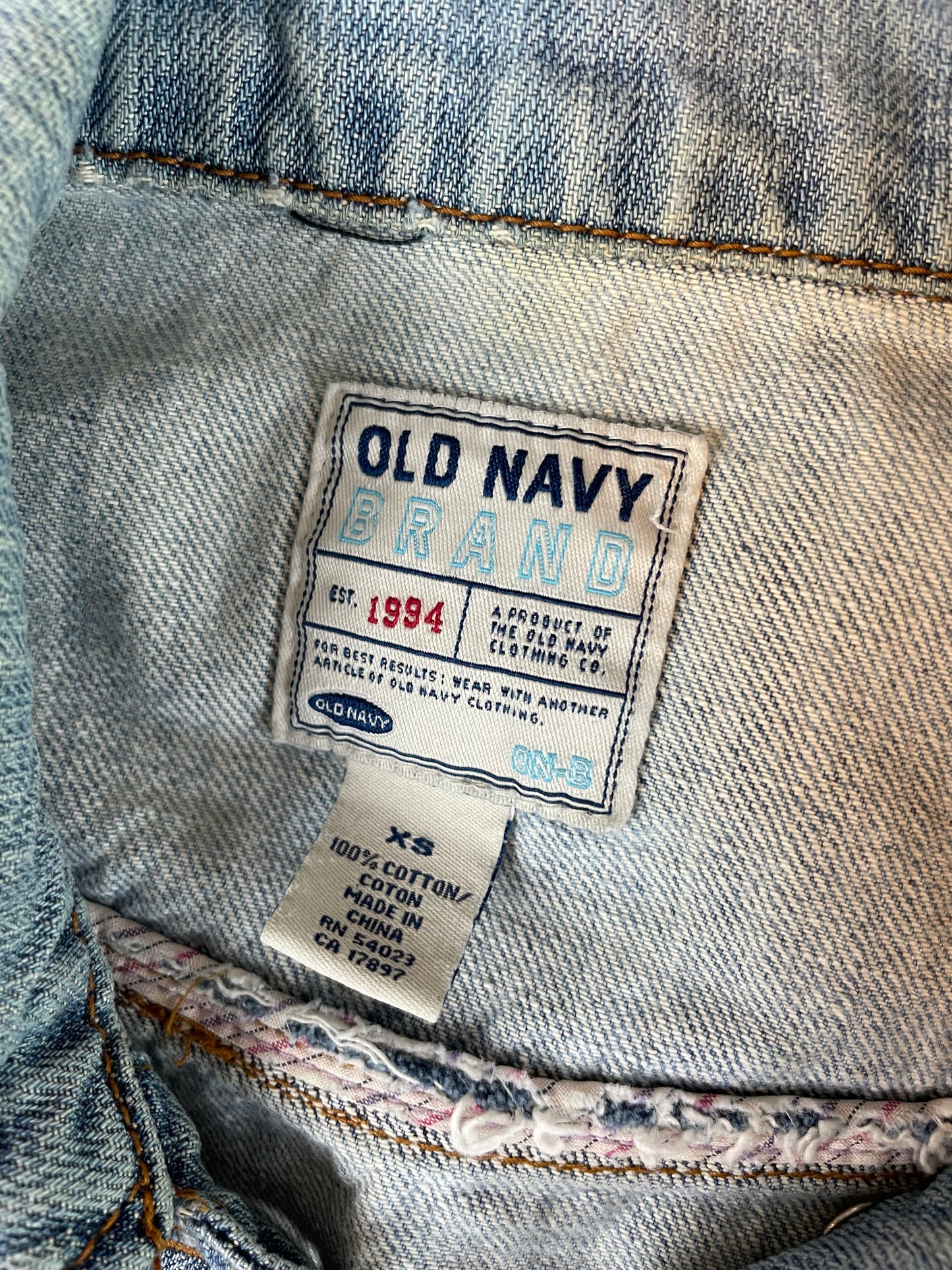 Old Navy Distressed Denim Jacket (XS)