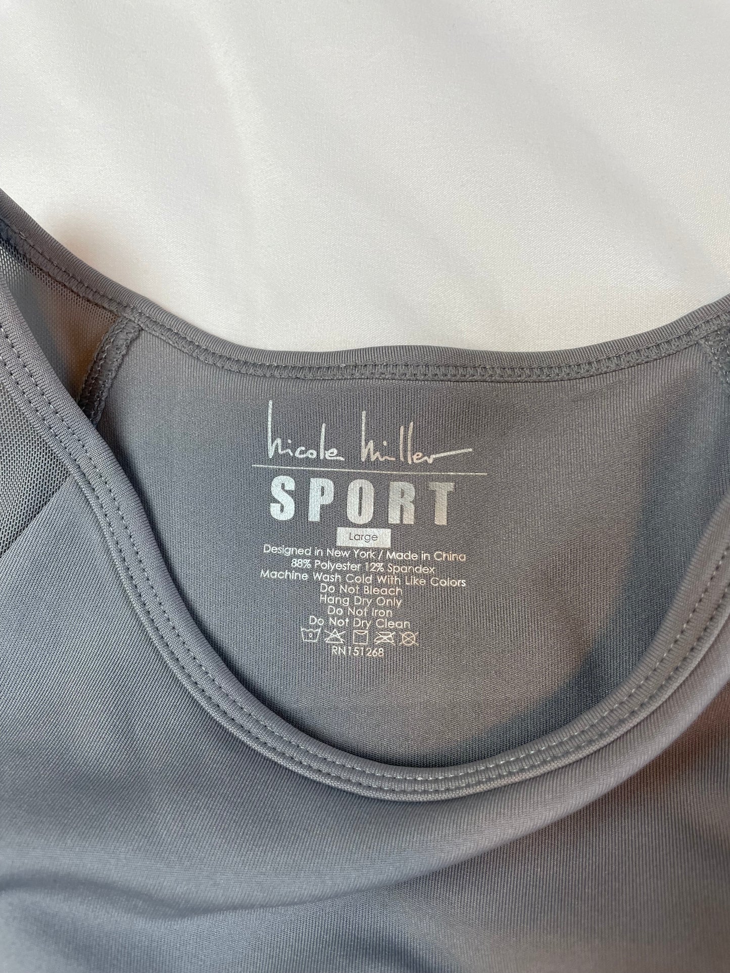 Nicole Miller SPORT Grey Women's Sports Bra {L}