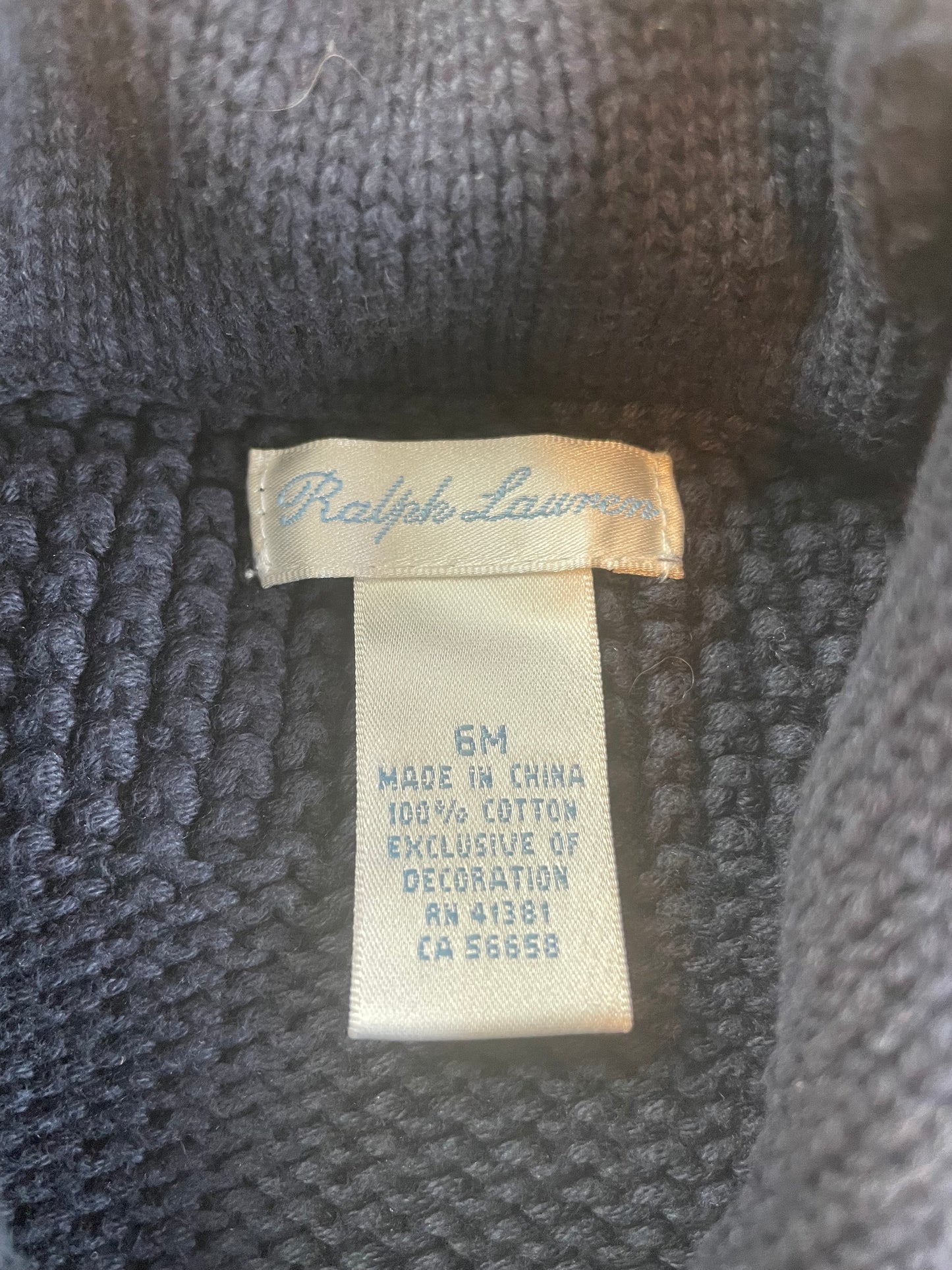 Ralph Lauren Navy Cardigan {Size 6mo}