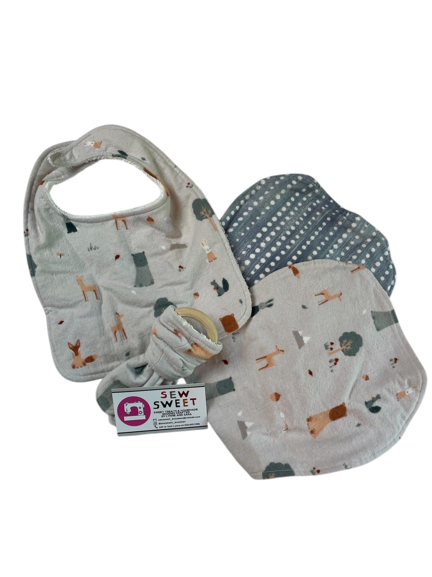HANDMADE | Woodland Theme Baby Bib Bundle