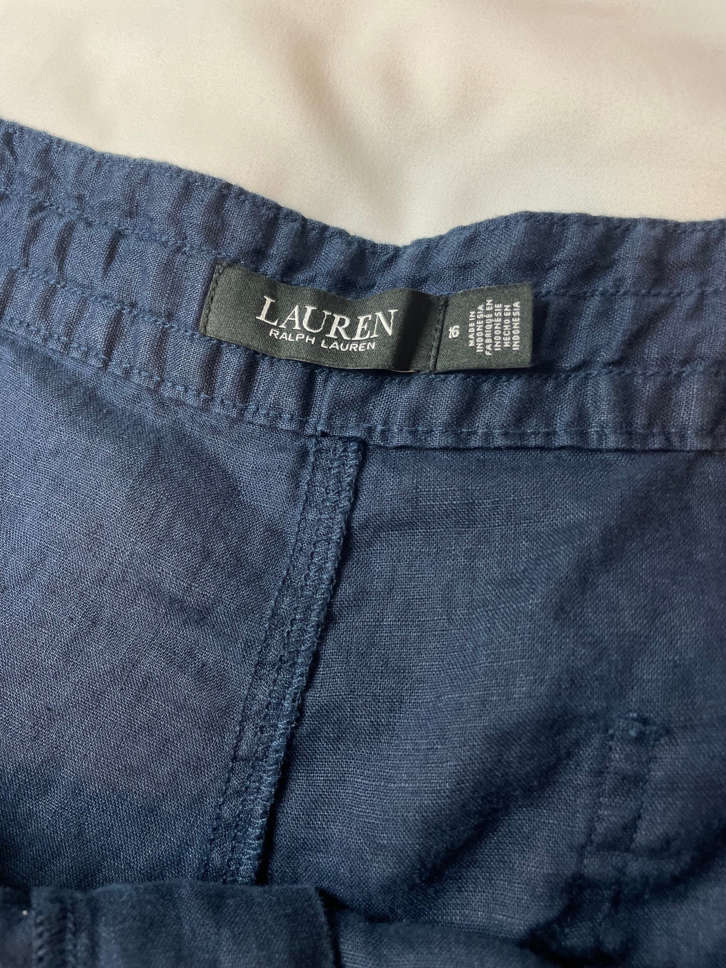 Ralph Lauren Navy Wide Leg Linen Pants {Size 16}