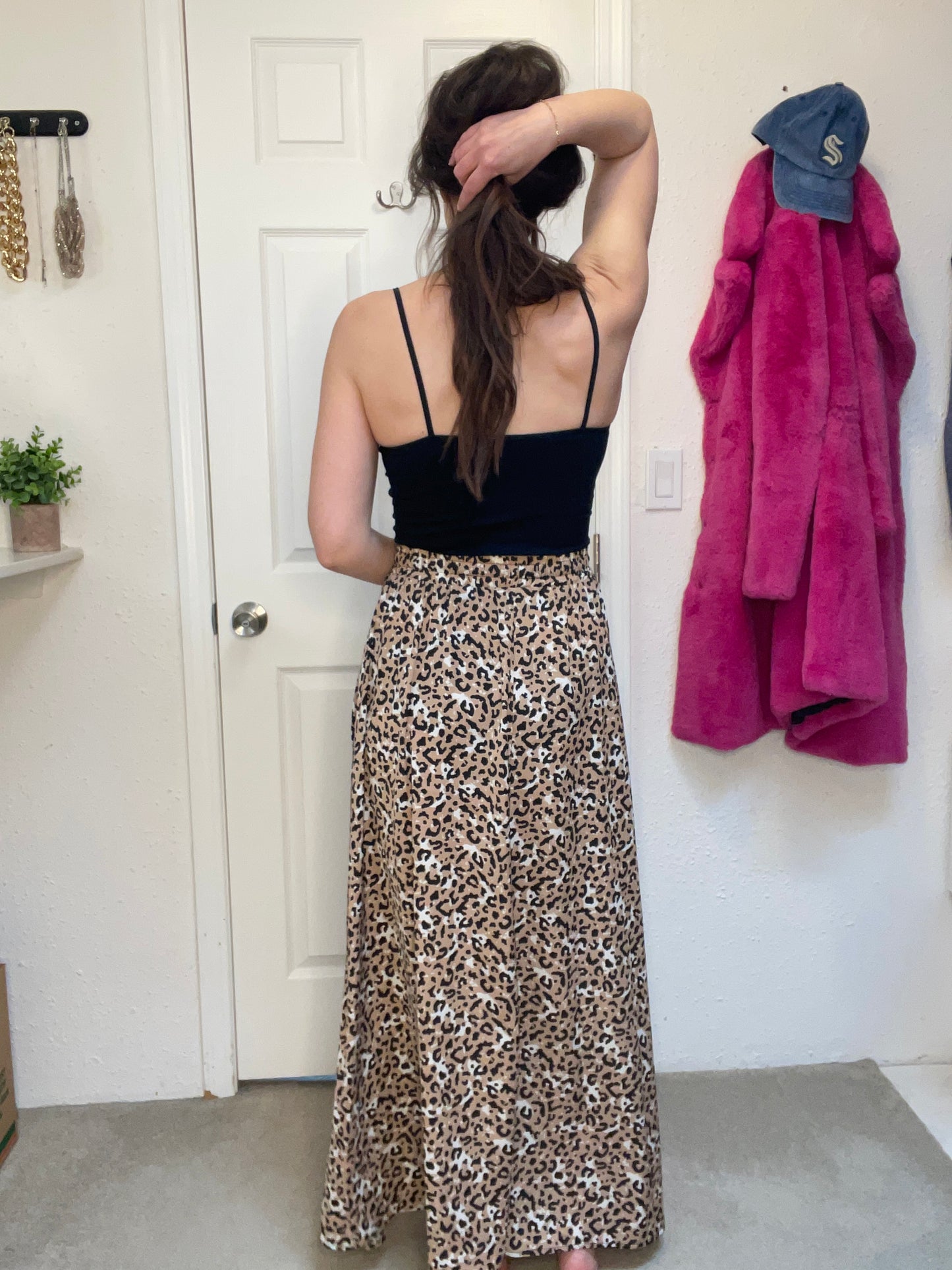 Leopard Print Maxi Skirt {M}