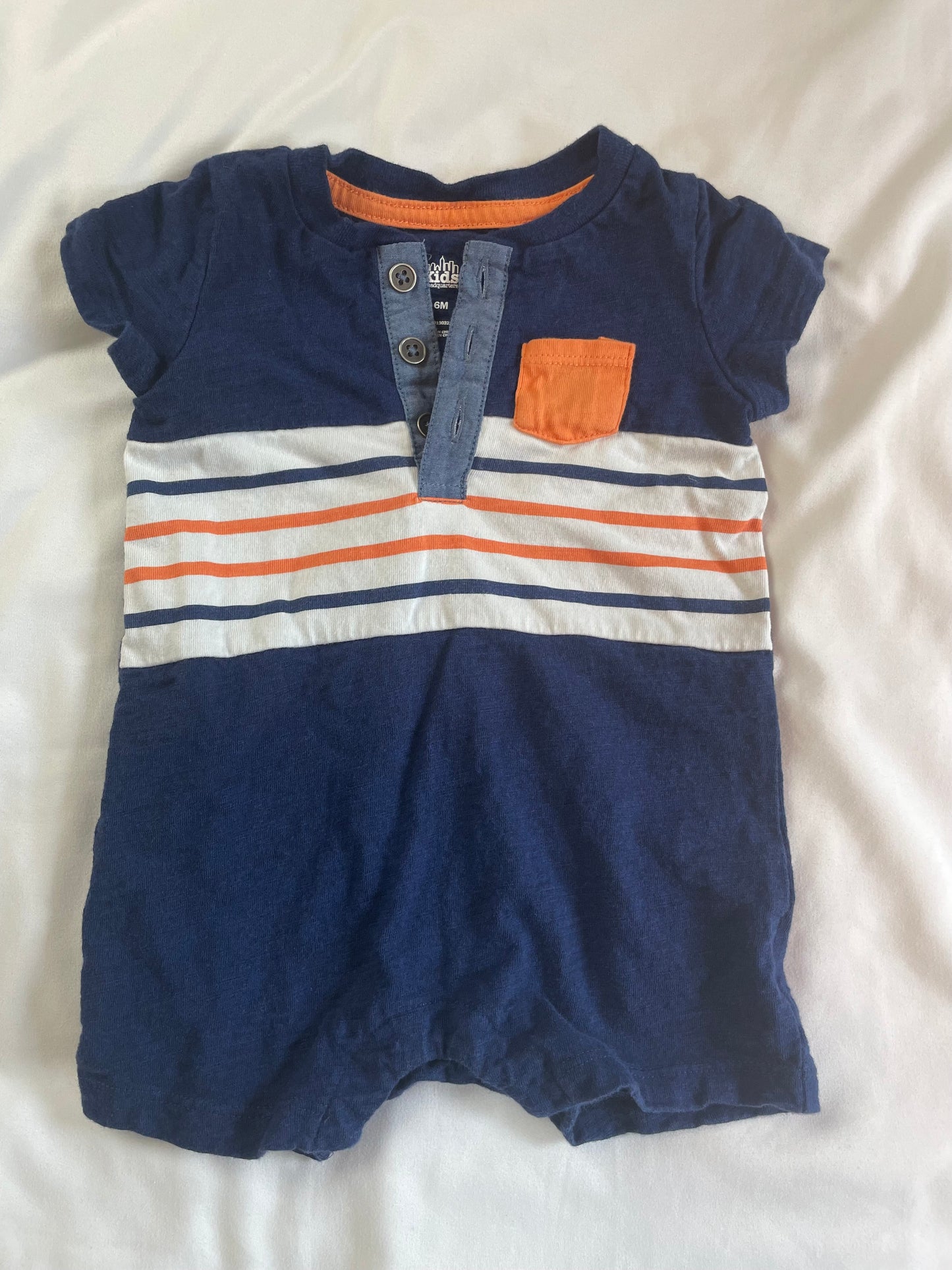 2-pack Dino and Striped Rompers {Size 6mo}