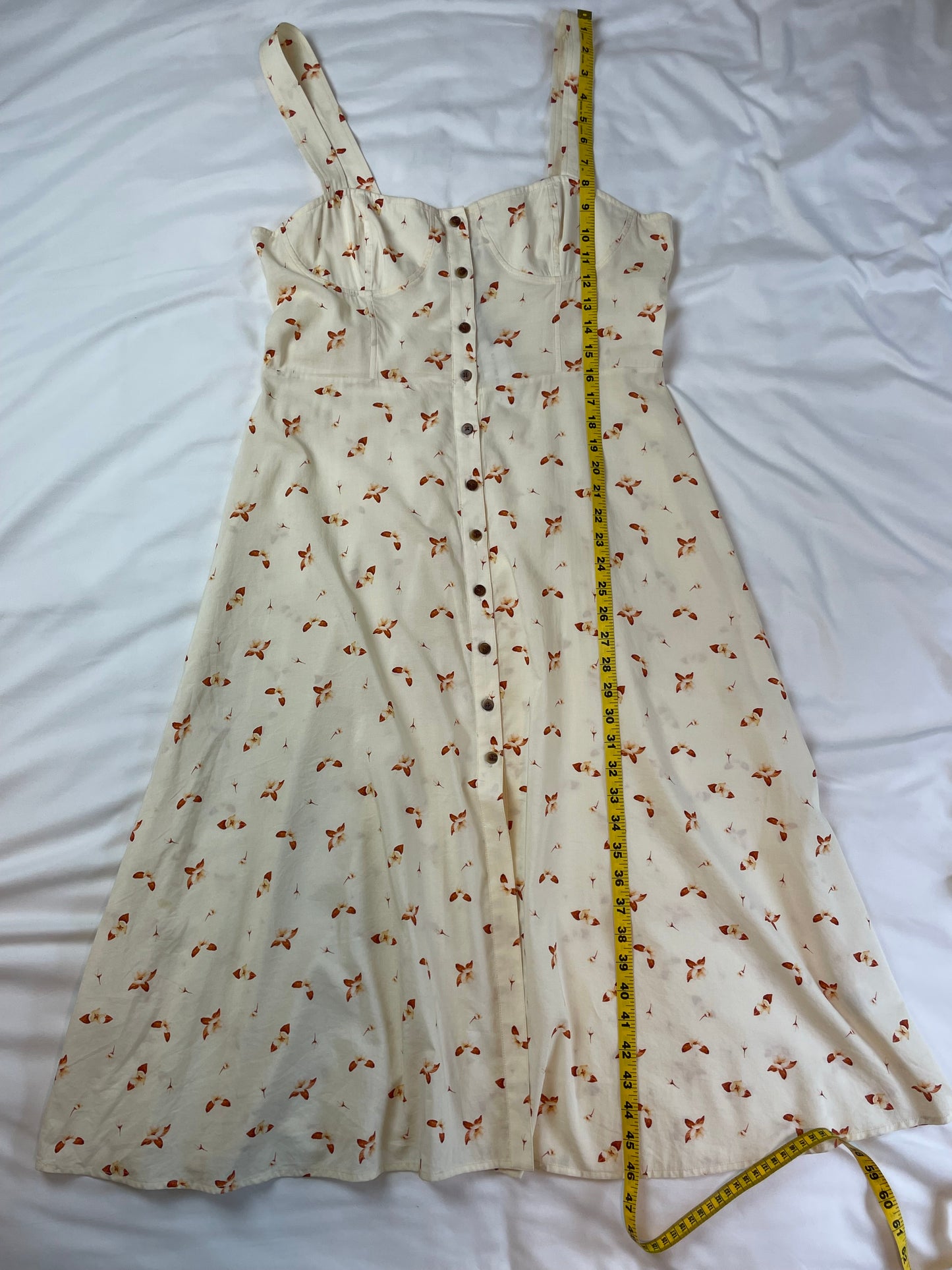WeWoreWhat Cream Floral Harper Dress {L}