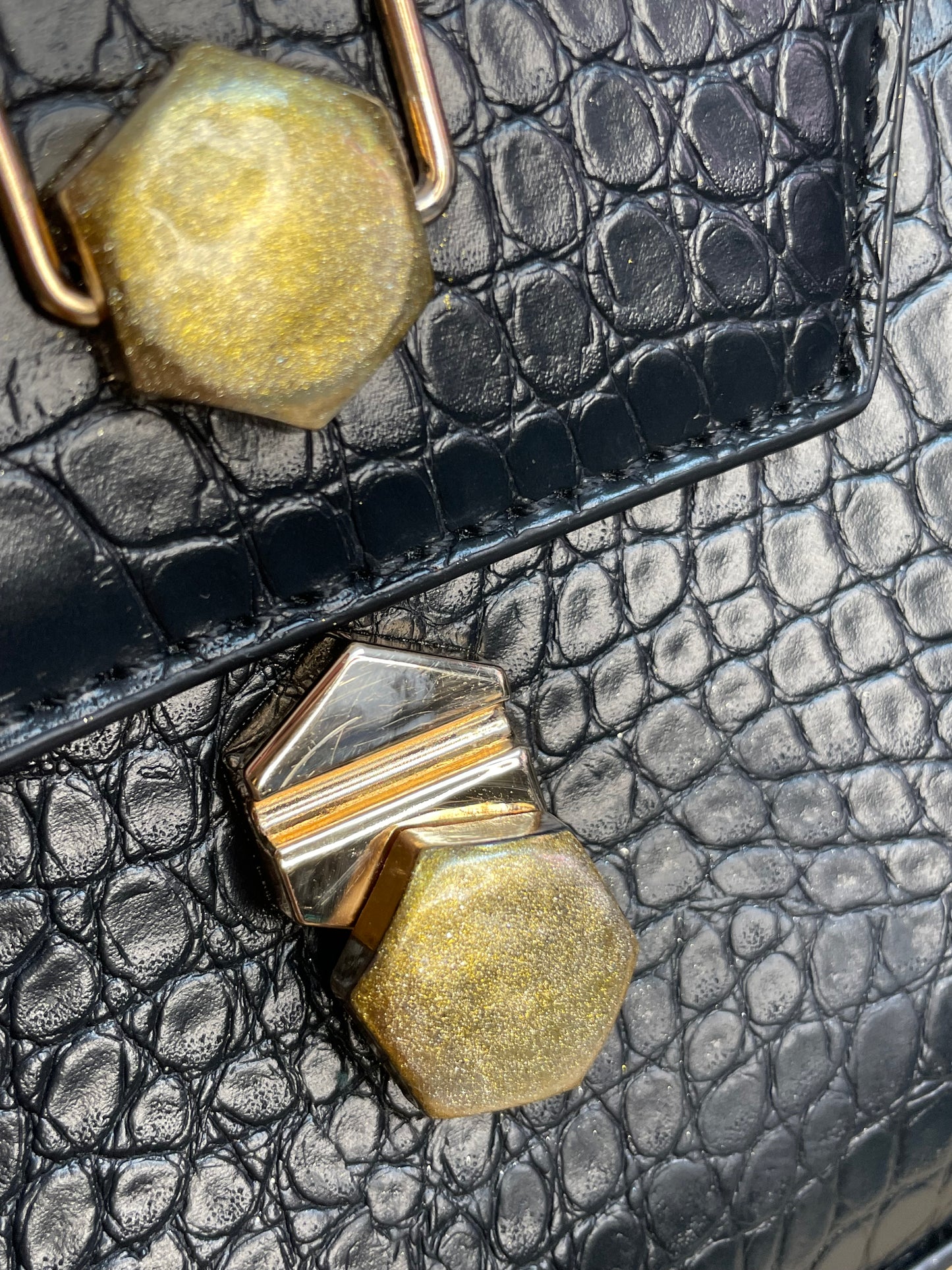 Badgley Mischka Croc-Embossed 2-way Frame Bag
