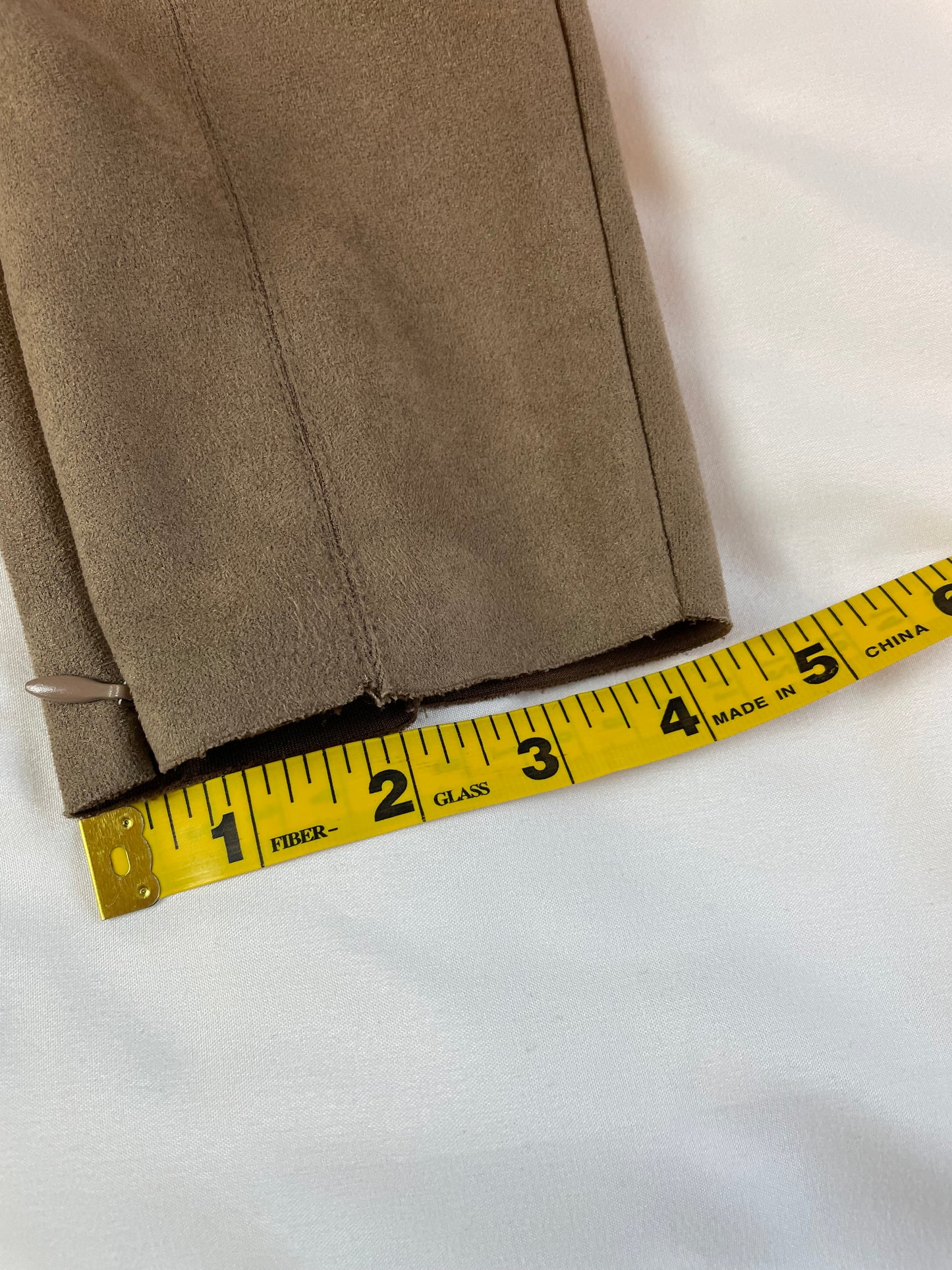 Zara Faux Suede High Rise Cropped Pant {M}