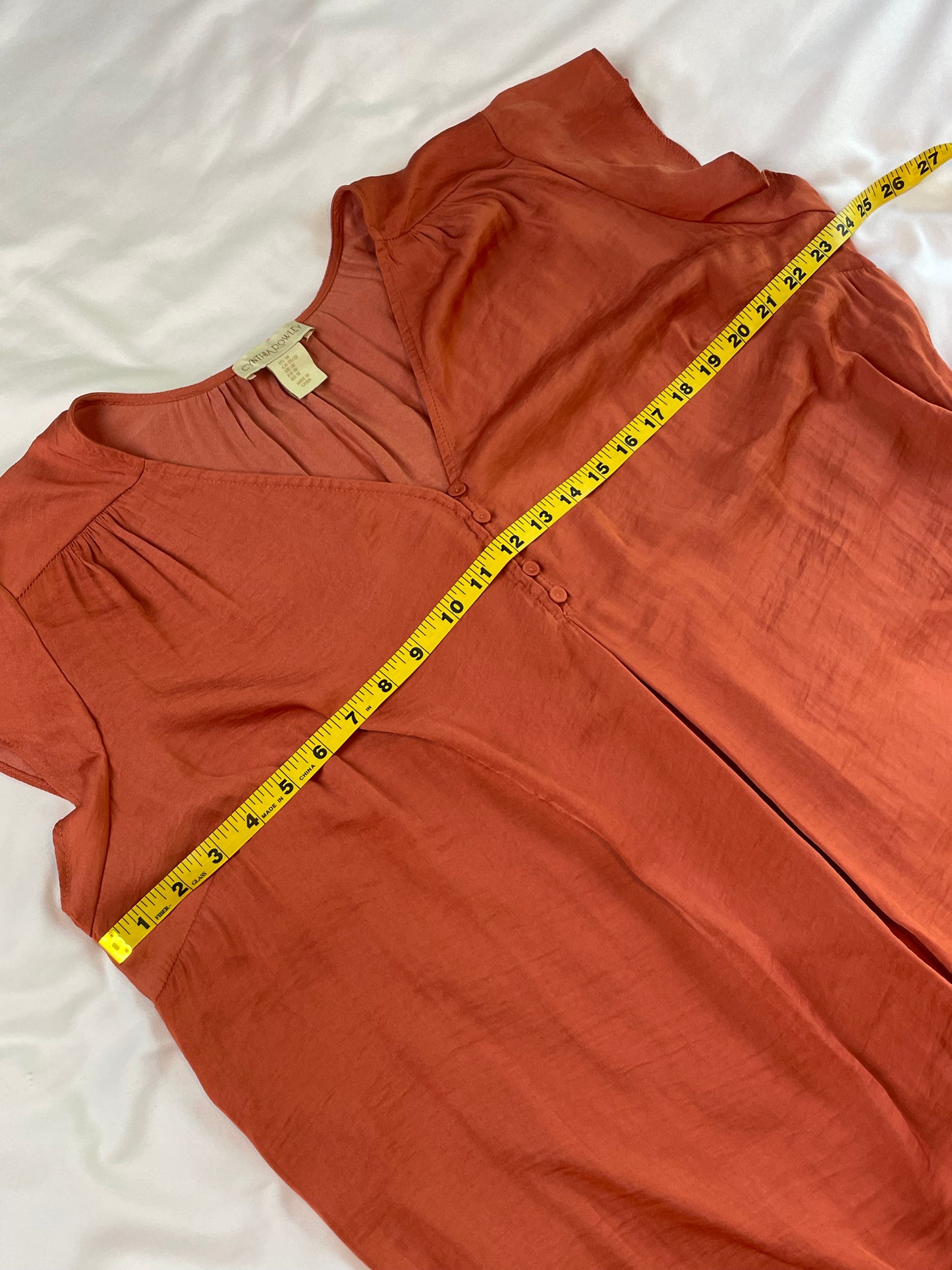 Cynthia Rawley Orange Flutter Sleeve Tee {XL}