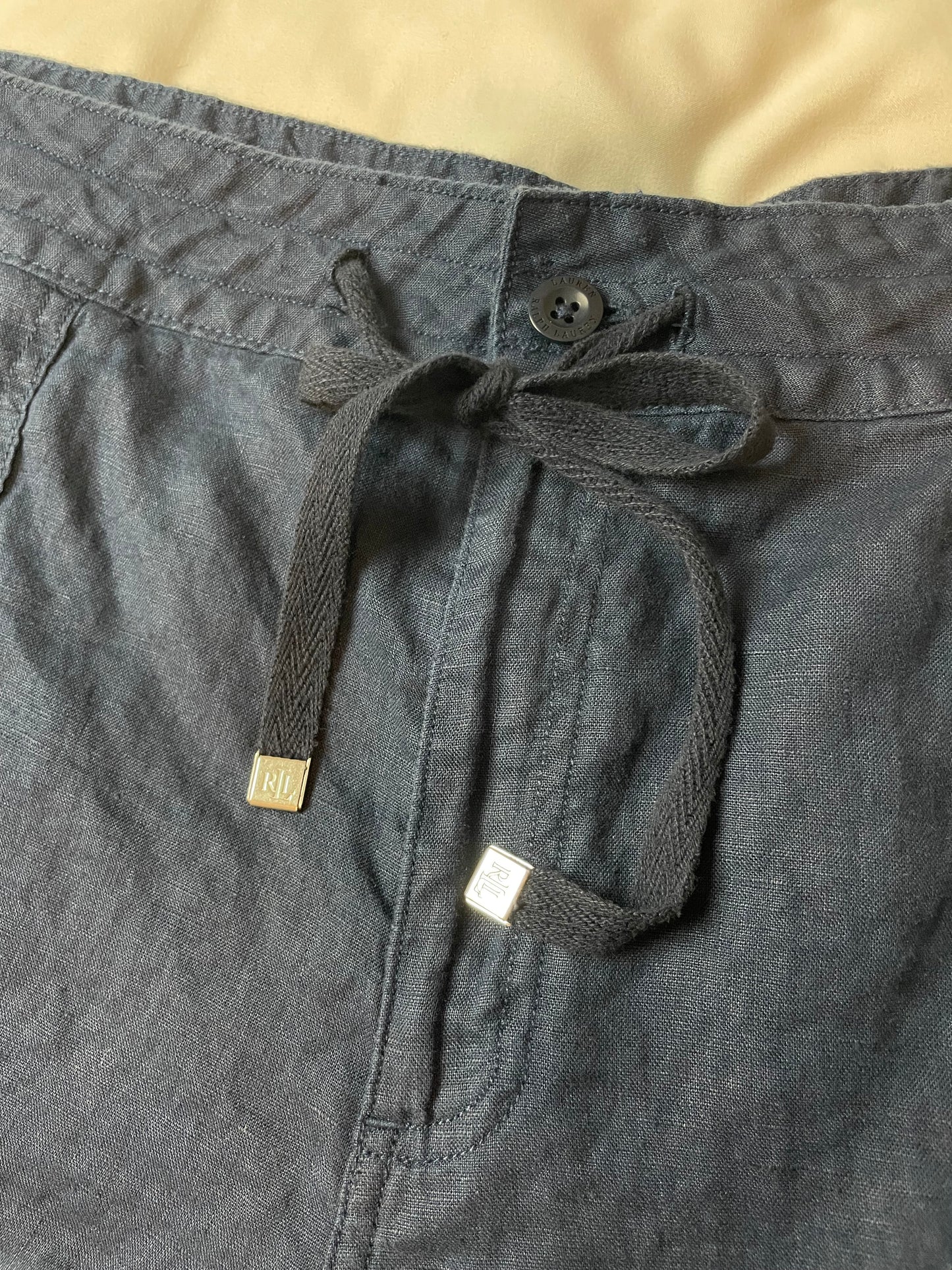 Ralph Lauren Navy Wide Leg Linen Pants {Size 16}