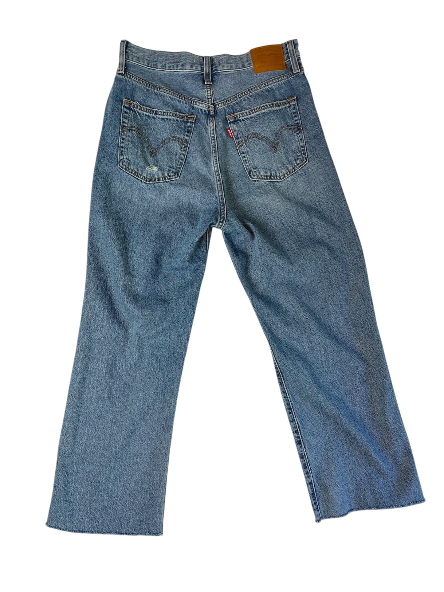 Levi’s Women’s Distressed Ribcage Straight Ankle Jeans {Size 28}