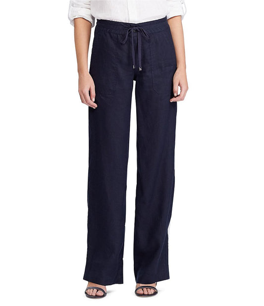 Ralph Lauren Navy Wide Leg Linen Pants {Size 16}