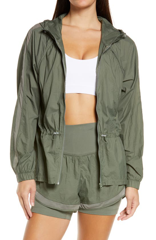 Zella Fresh Air Hooded Lightweight Nylon Jacket {S}