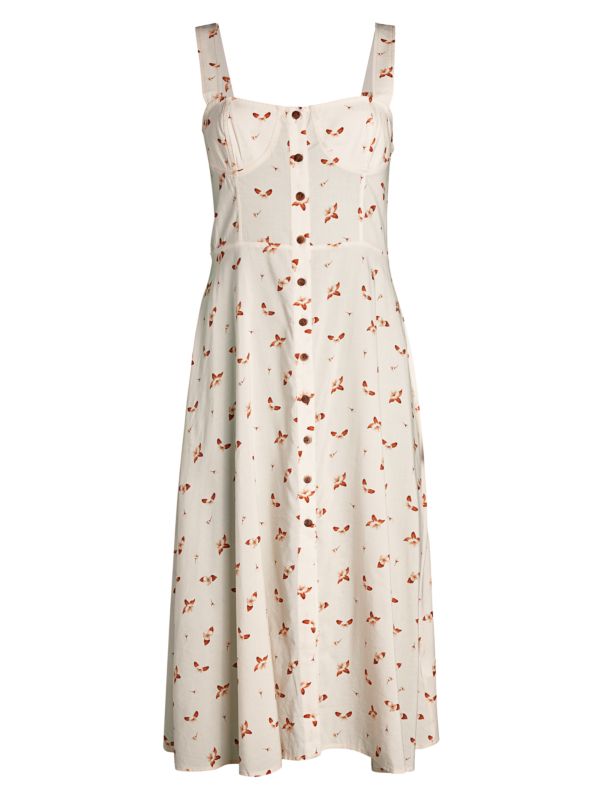 WeWoreWhat Cream Floral Harper Dress {L}