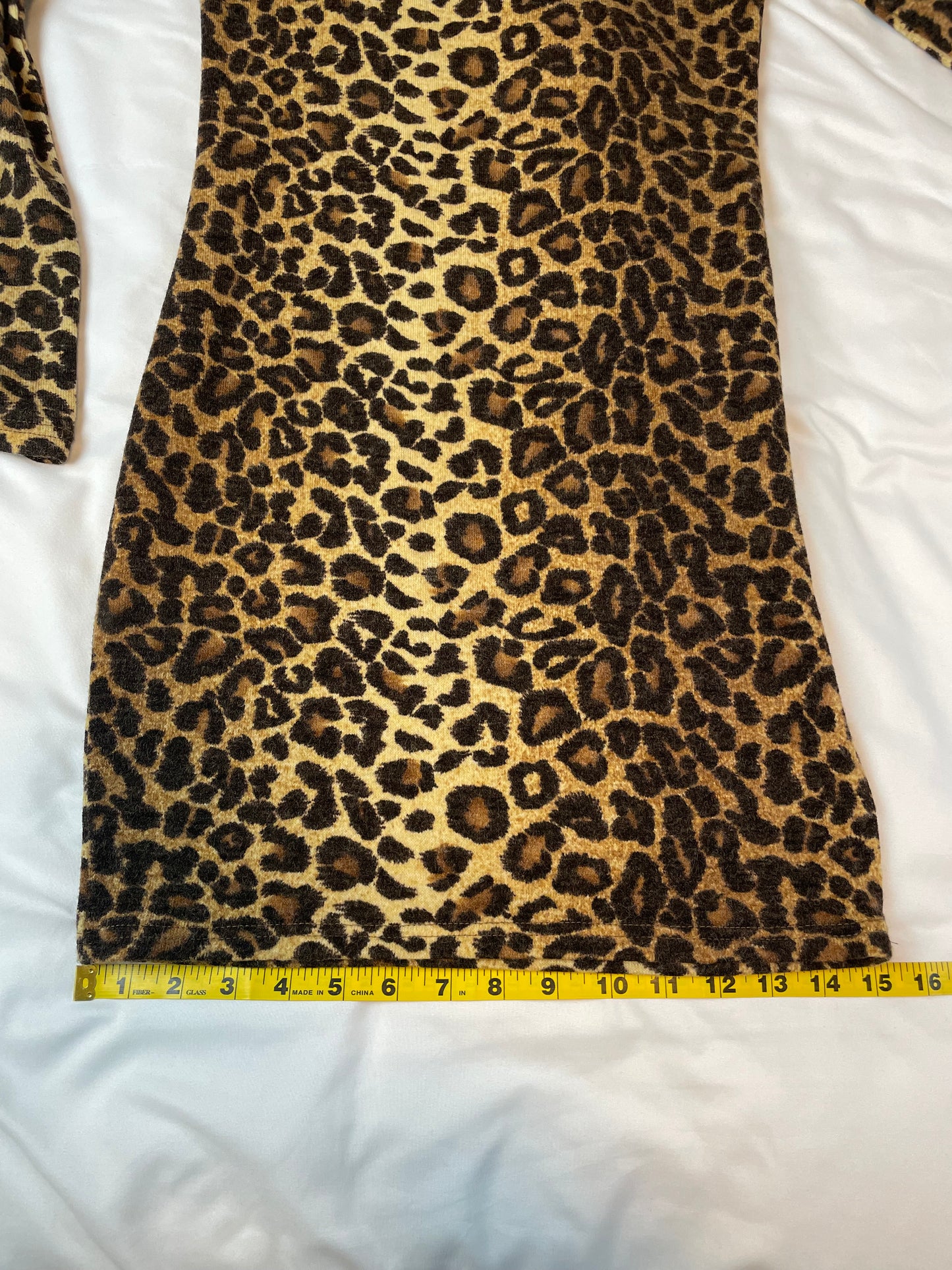 Leopard Print Long Sleeve Dress {S}